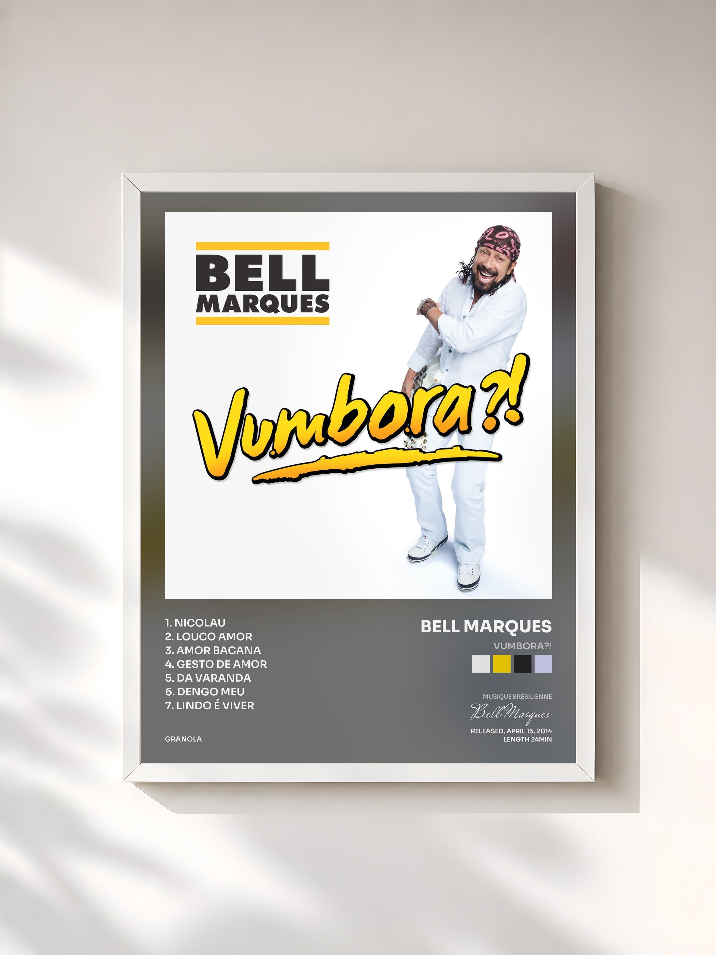 #blanc Tableau de l'album Vumbora?! de Bell Marques, cadre blanc, imprimé et encadré en France