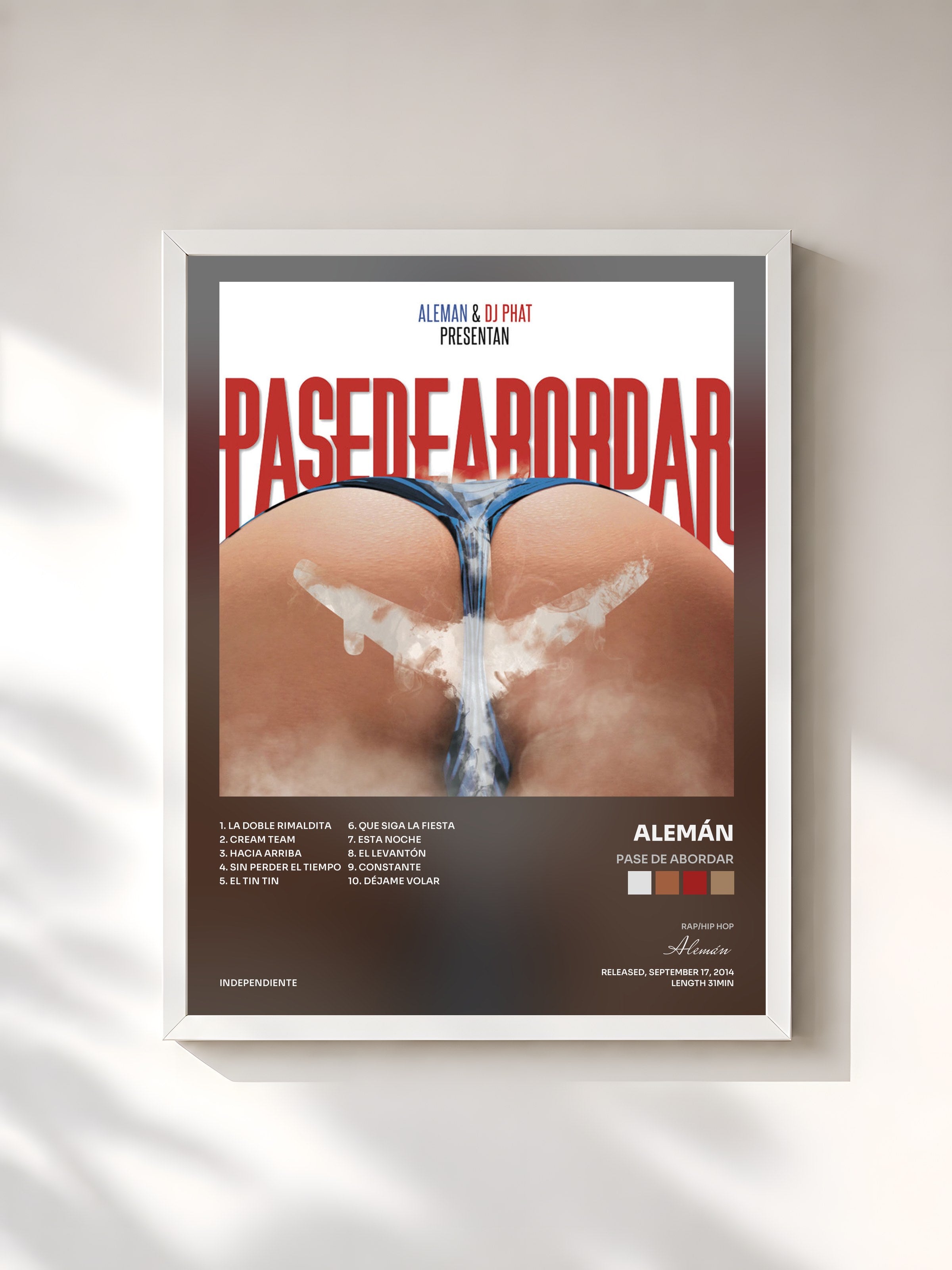 #blanc Tableau de l'album Pase De Abordar de Alemán, cadre blanc, imprimé et encadré en France