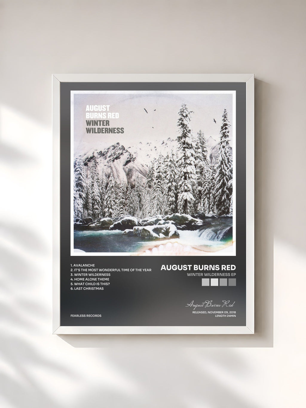 #blanc Winter Wilderness EP von August Burns Red als gerahmter Kunstdruck, weißer Rahmen, gedruckt und gerahmt in Frankreich