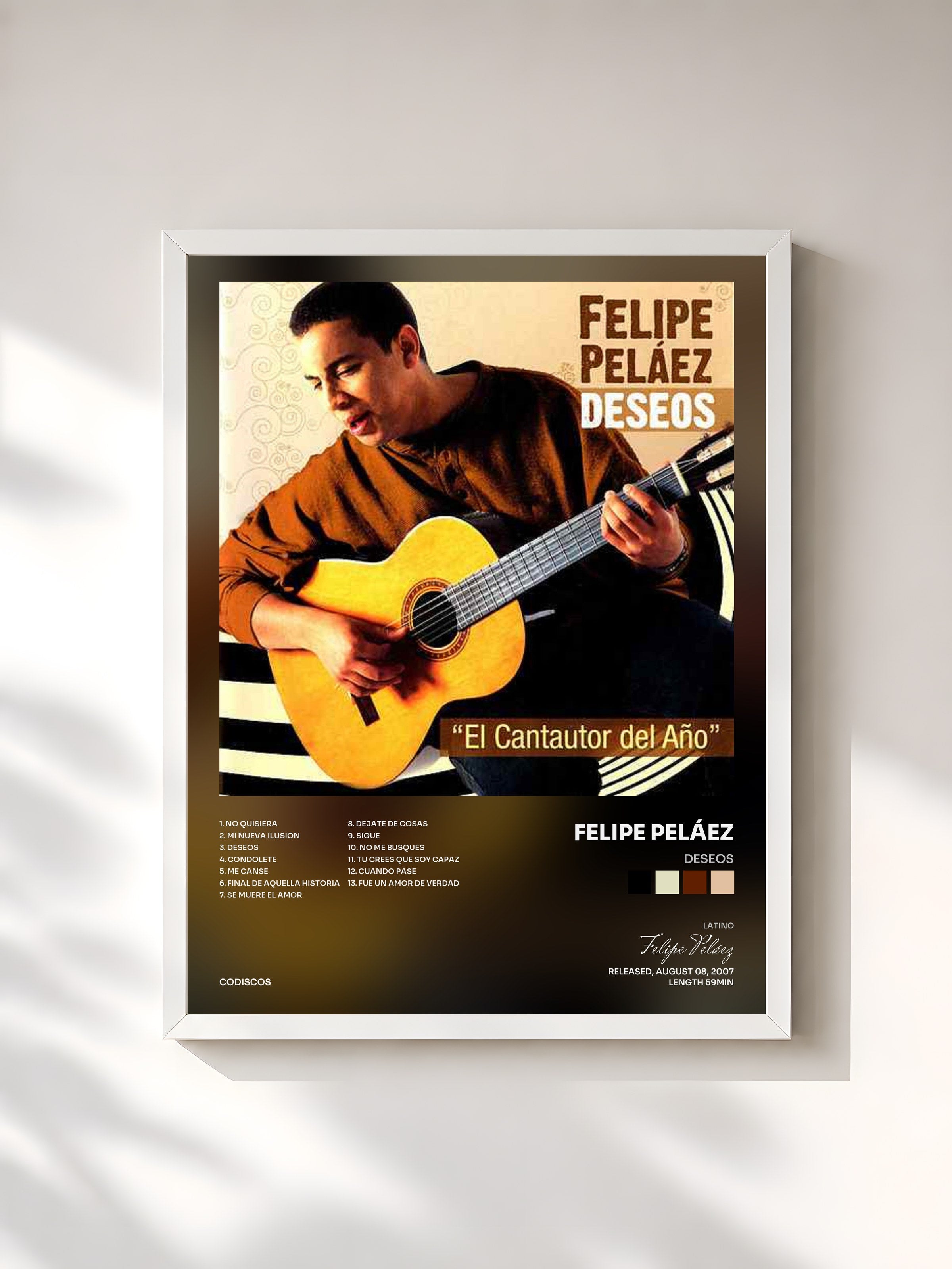 #blanc Tableau de l'album Deseos de Felipe Peláez, cadre blanc, imprimé et encadré en France