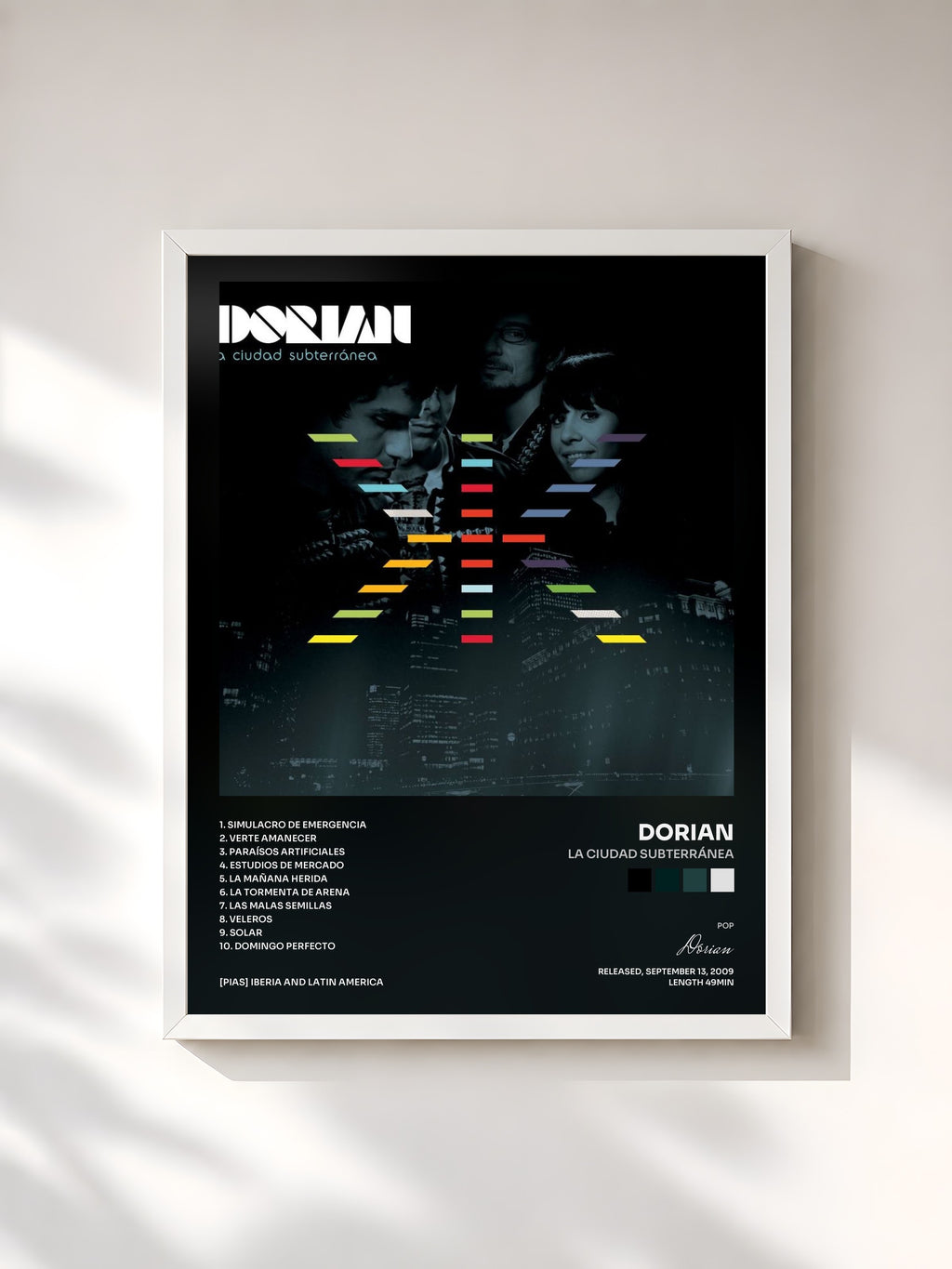 #blanc Tableau de l'album La Ciudad Subterránea de Dorian, cadre blanc, imprimé et encadré en France