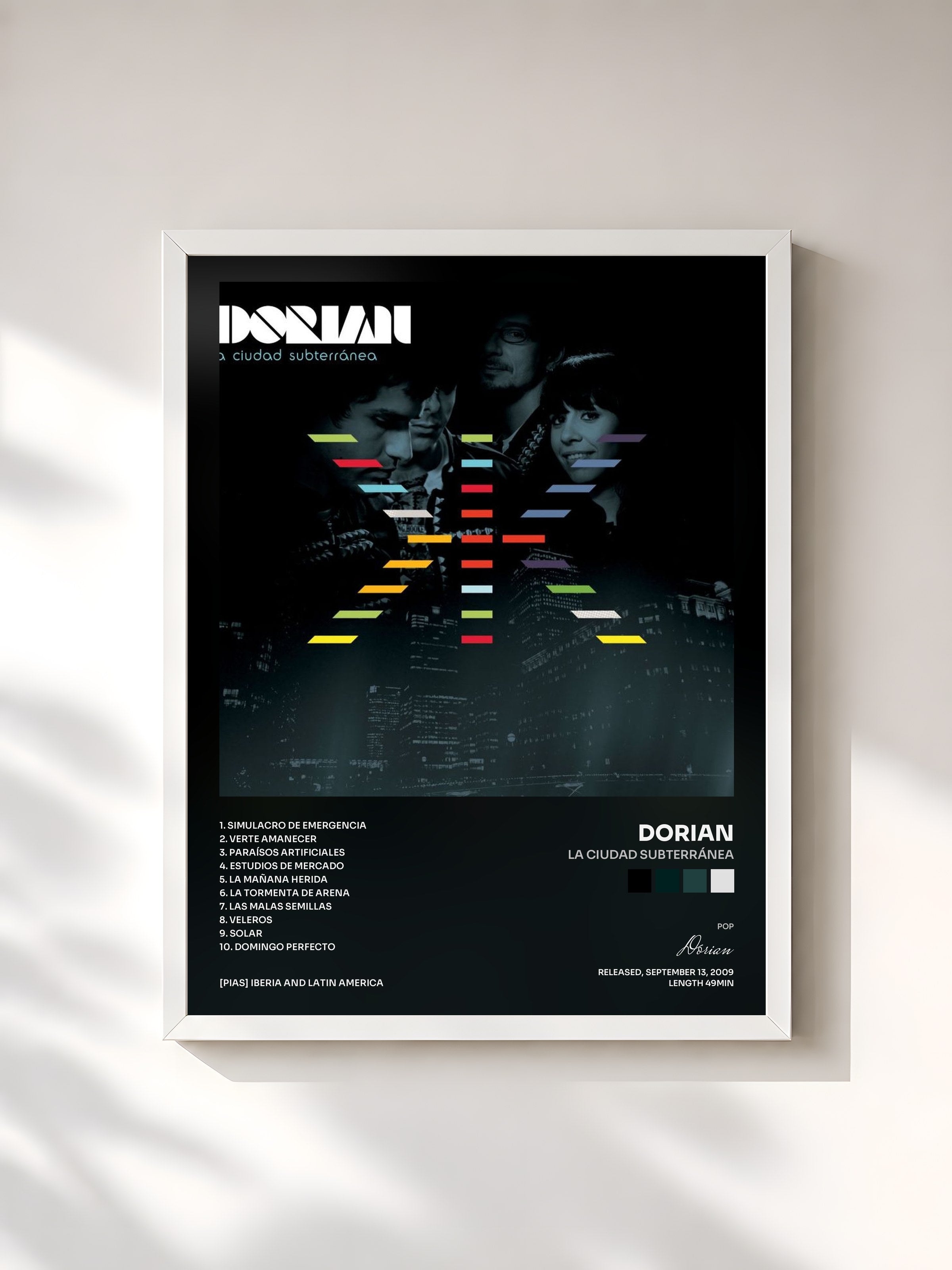 #blanc Tableau de l'album La Ciudad Subterránea de Dorian, cadre blanc, imprimé et encadré en France