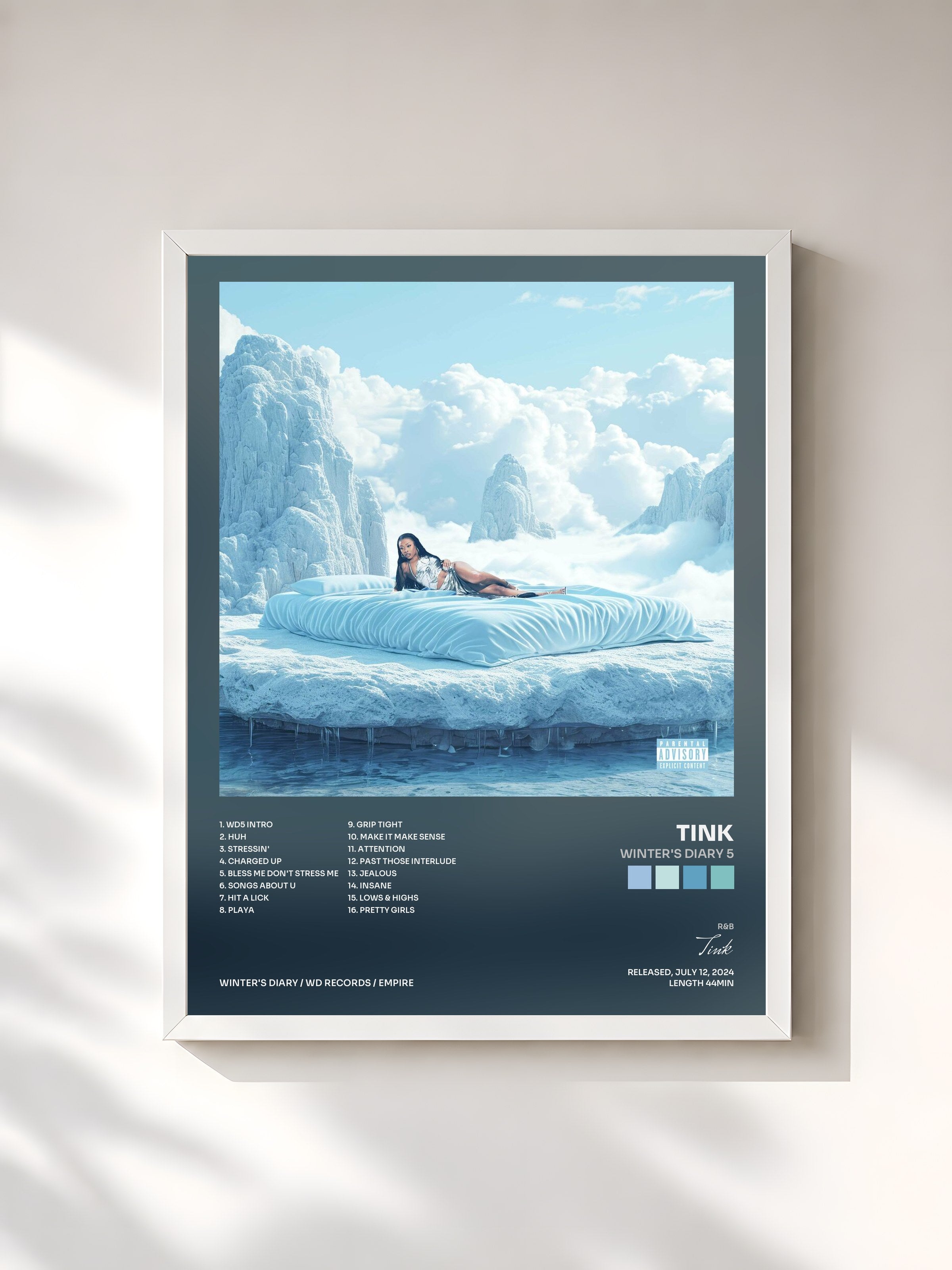 #blanc Tableau de l'album Winter's Diary 5 de Tink, cadre blanc, imprimé et encadré en France