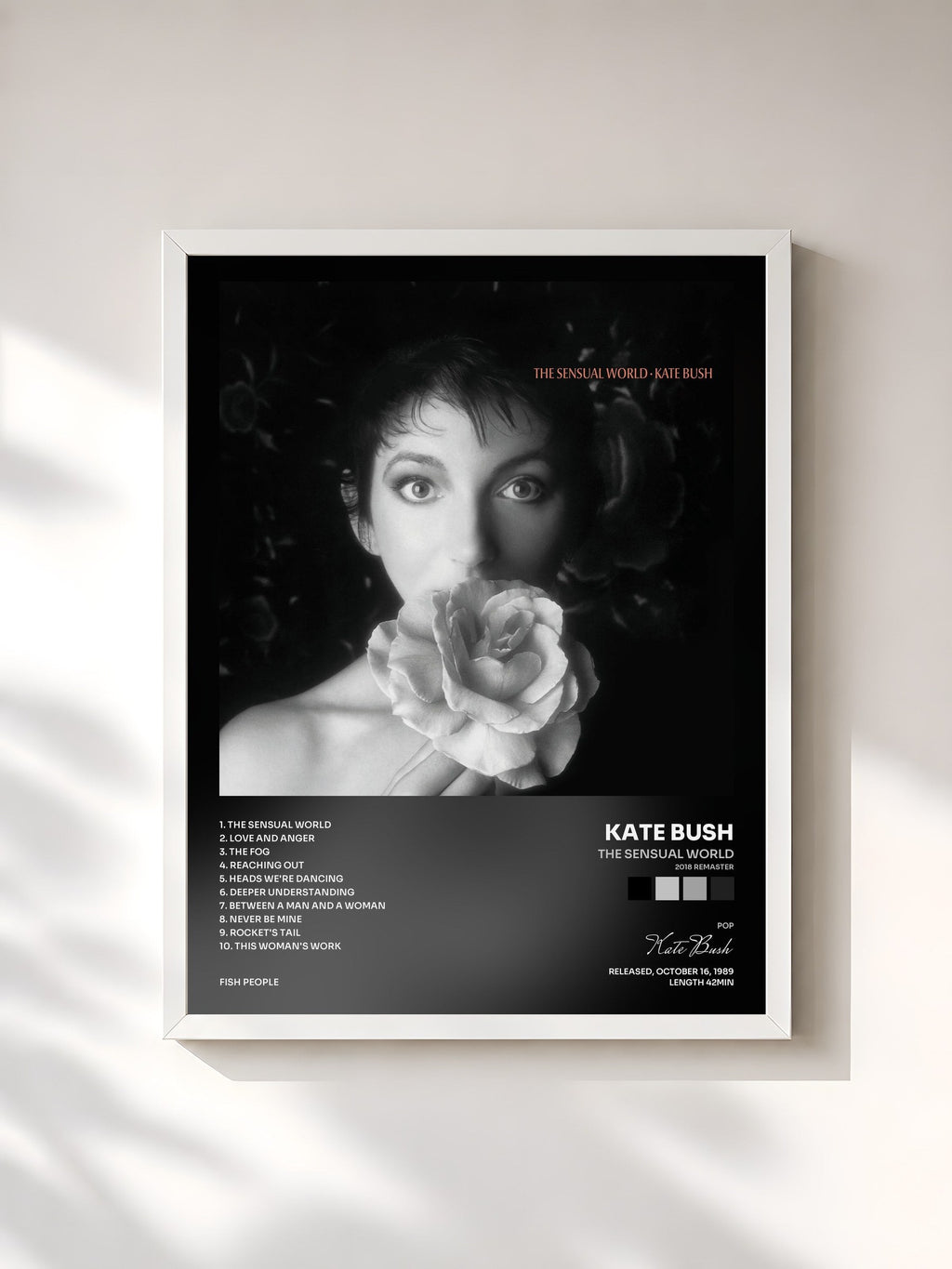 #blanc The Sensual World (2018 Remaster) von Kate Bush als gerahmter Kunstdruck, weißer Rahmen, gedruckt und gerahmt in Frankreich