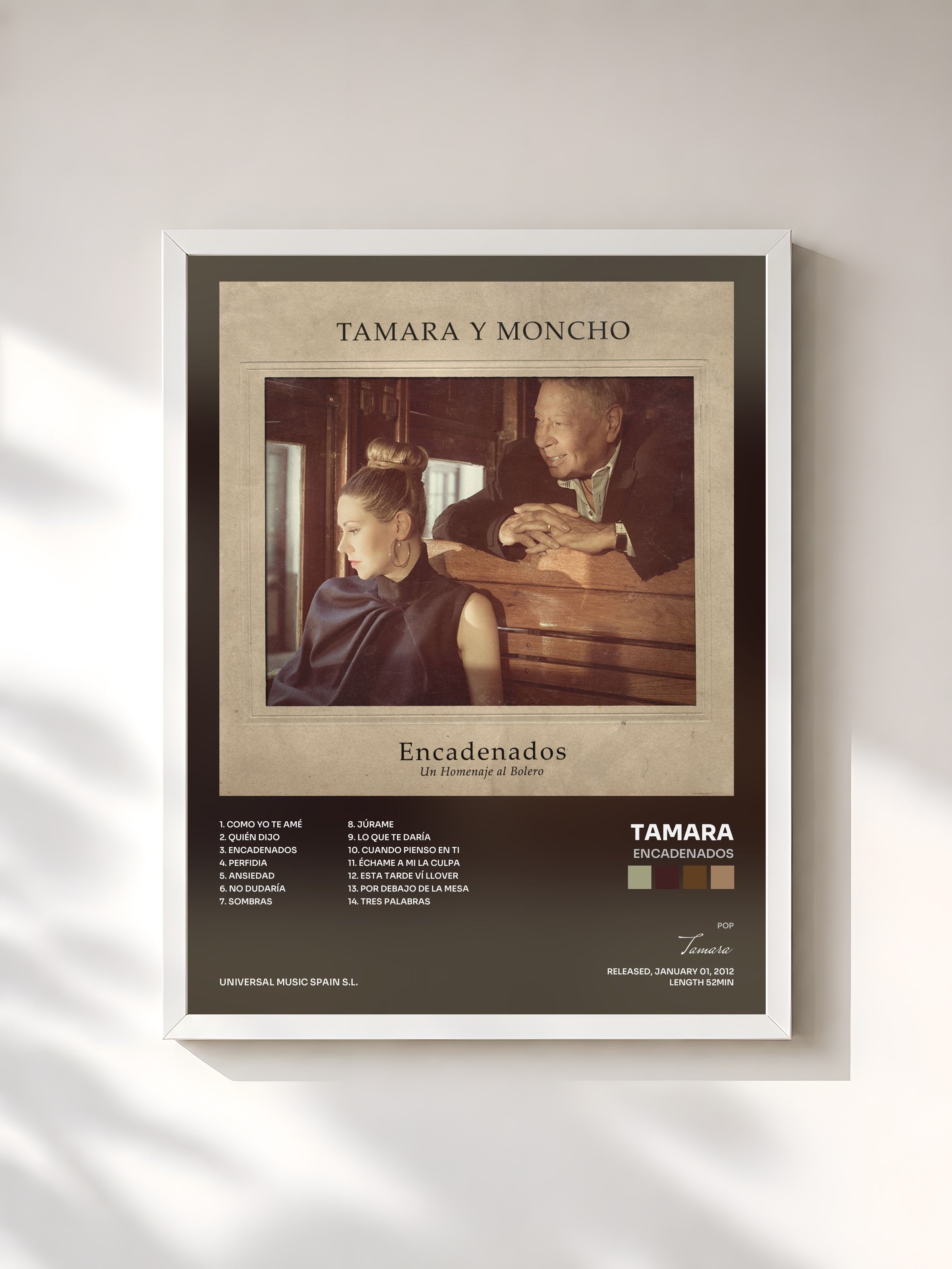 #blanc Tableau de l'album Encadenados de Tamara, cadre blanc, imprimé et encadré en France