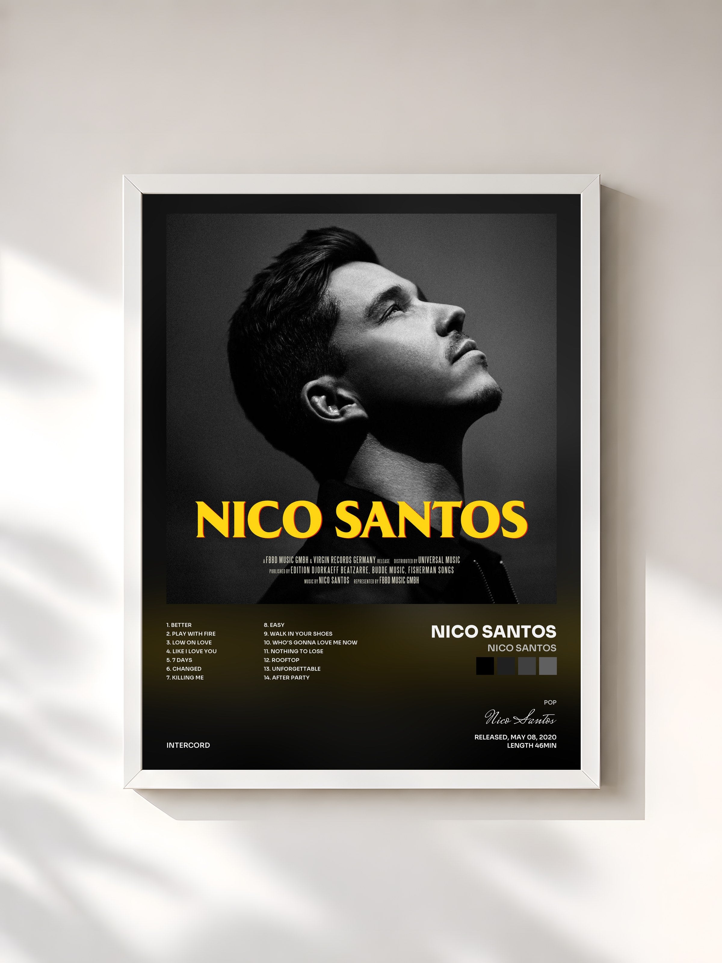 #blanc Tableau de l'album Nico Santos de Nico Santos, cadre blanc, imprimé et encadré en France