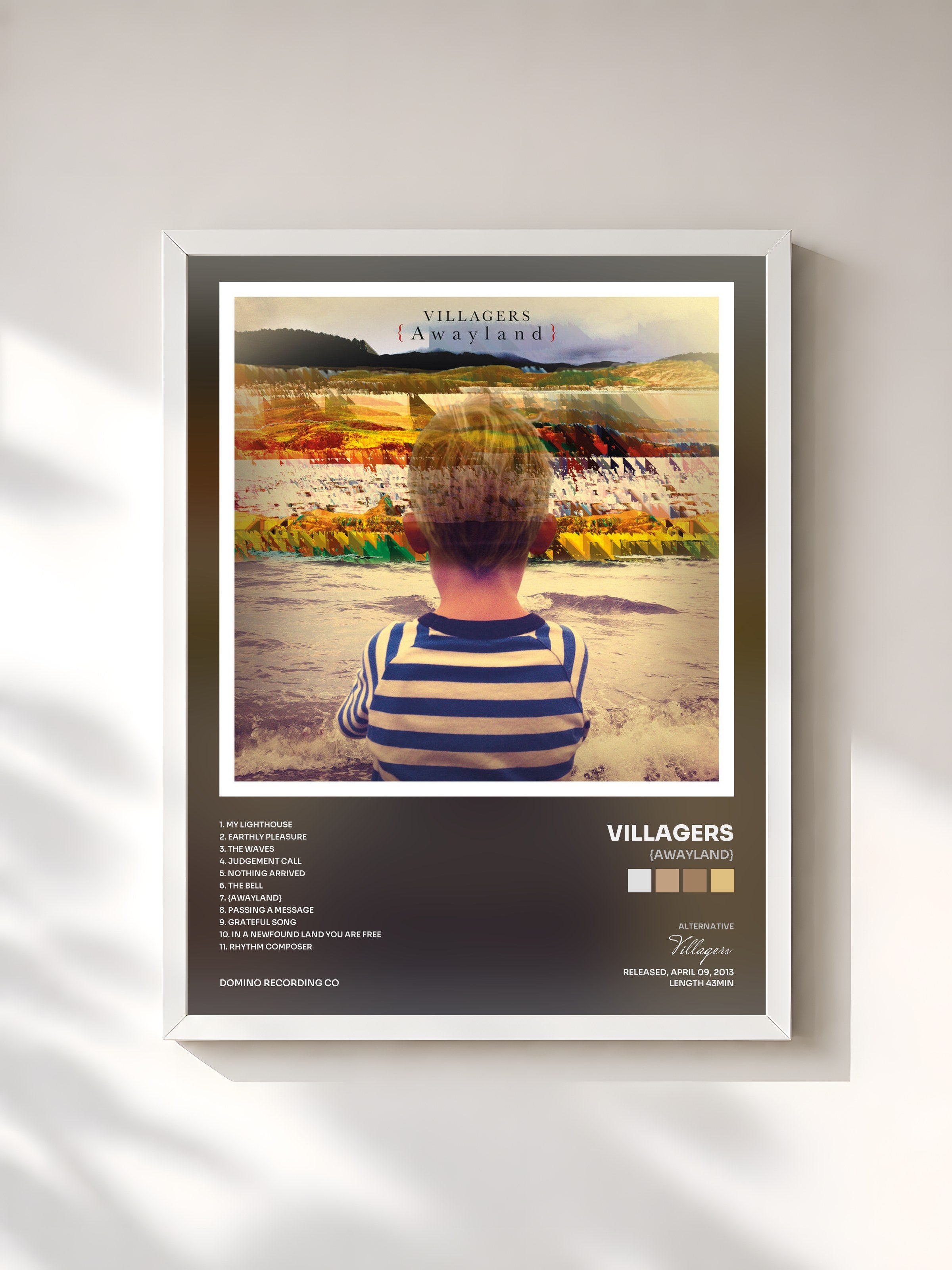 #blanc Tableau de l'album {Awayland} de Villagers, cadre blanc, imprimé et encadré en France