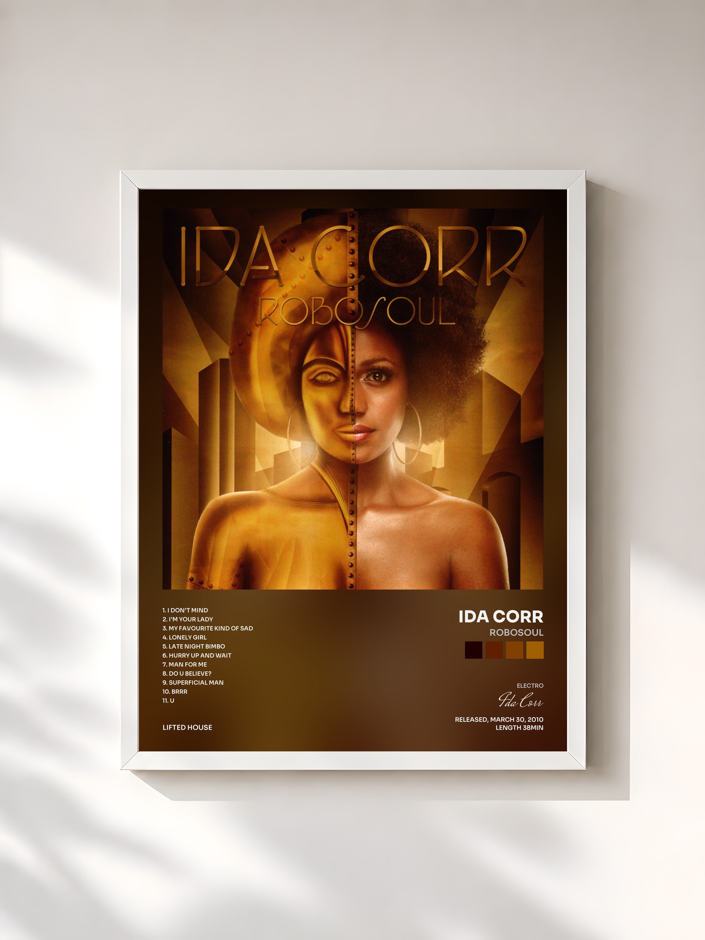 #blanc Tableau de l'album Robosoul de Ida Corr, cadre blanc, imprimé et encadré en France