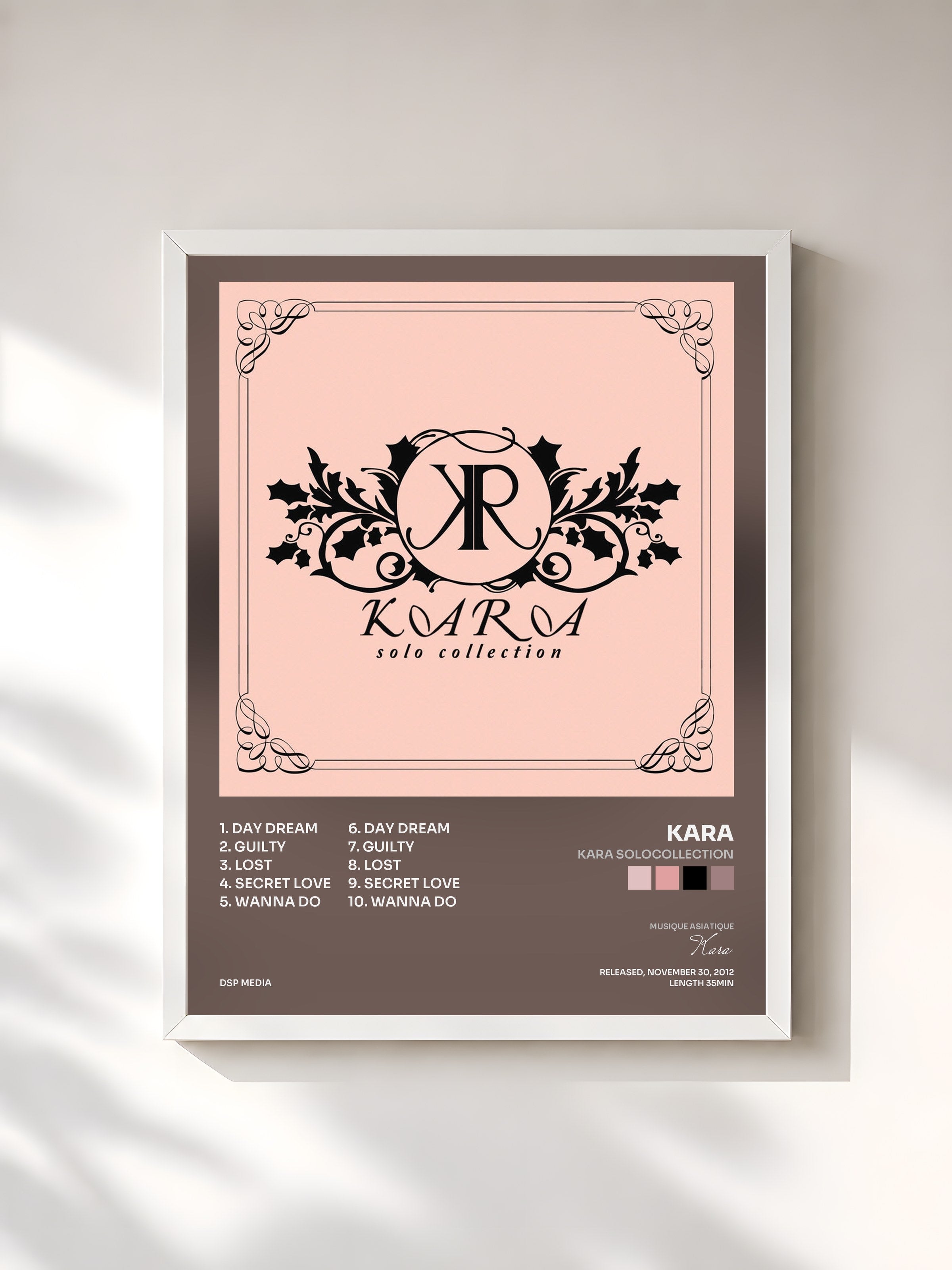 #blanc Tableau de l'album KARA SoloCollection de Kara, cadre blanc, imprimé et encadré en France