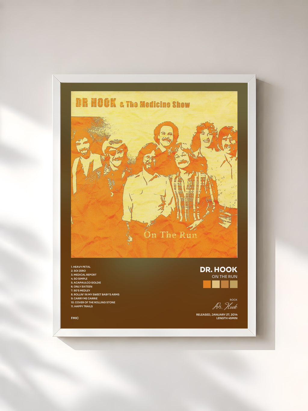 #blanc On the Run by Dr. Hook as a framed art print, white frame, printed and framed in France