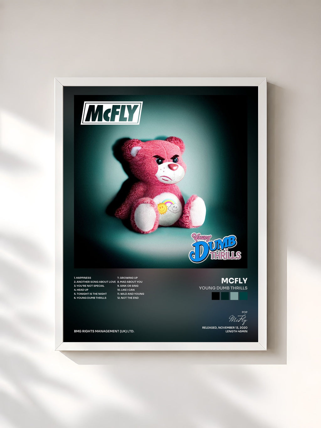 #blanc Young Dumb Thrills di McFly in stampa incorniciata, cornice bianca, stampata e incorniciata in Francia