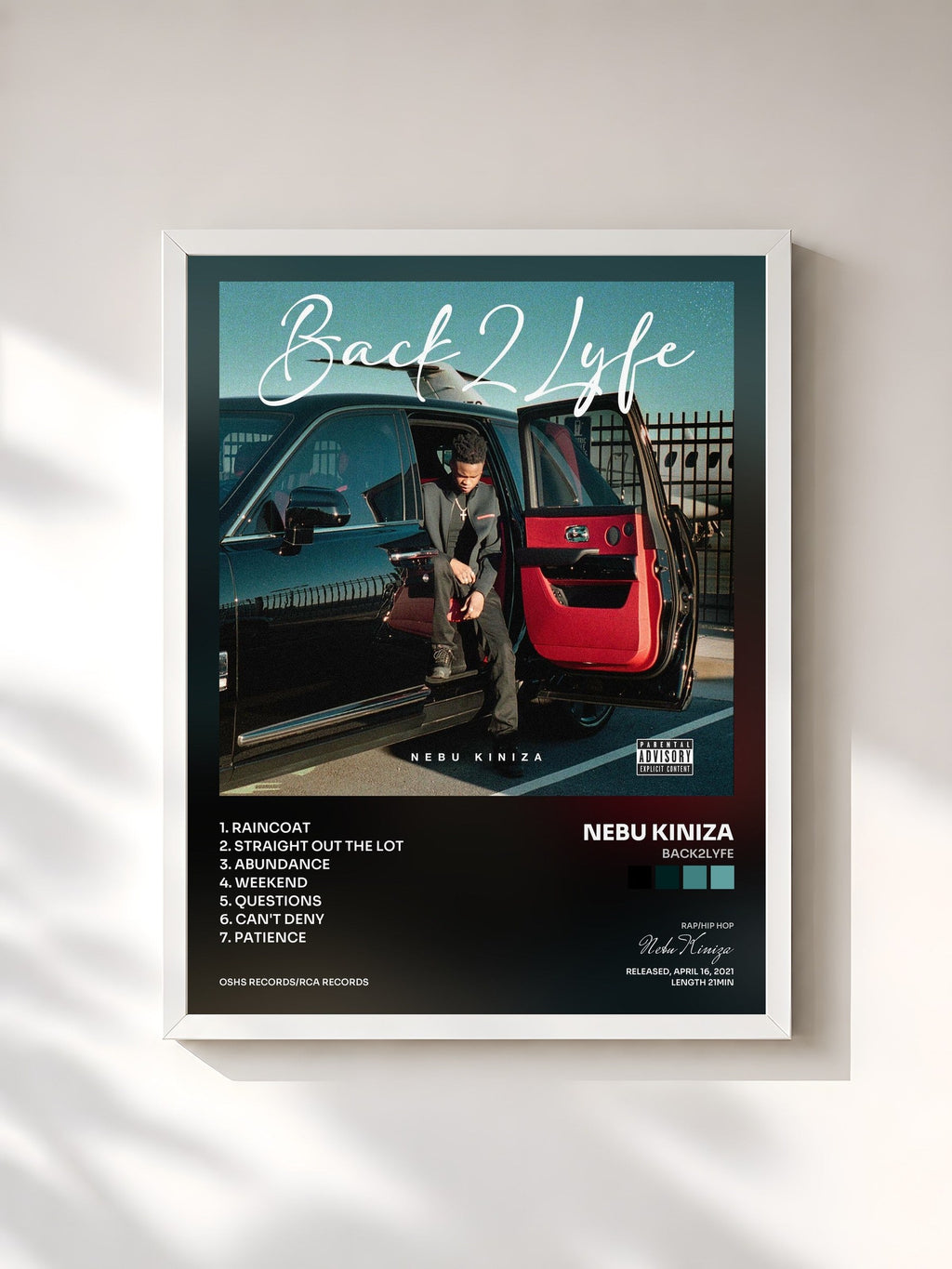 #blanc Back2Lyfe von Nebu Kiniza als gerahmter Kunstdruck, weißer Rahmen, gedruckt und gerahmt in Frankreich