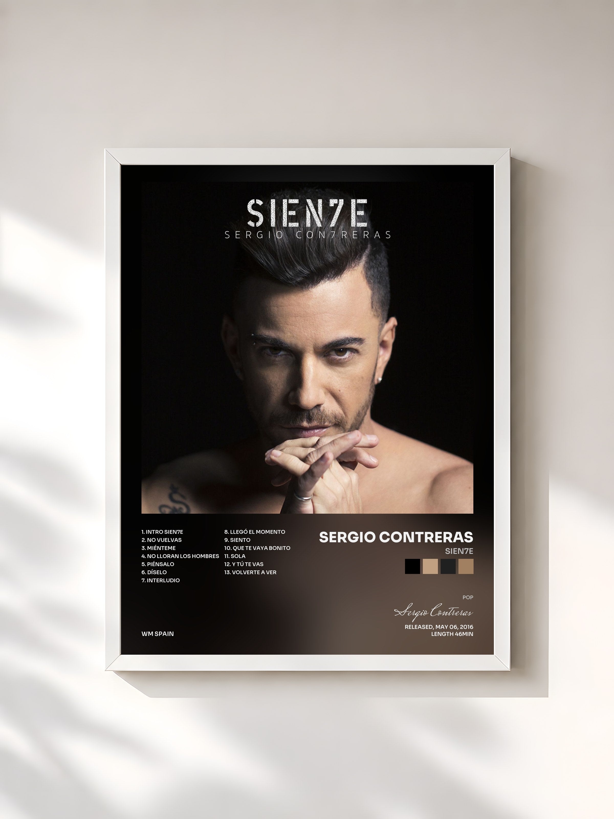 #blanc Tableau de l'album Sien7e de Sergio Contreras, cadre blanc, imprimé et encadré en France