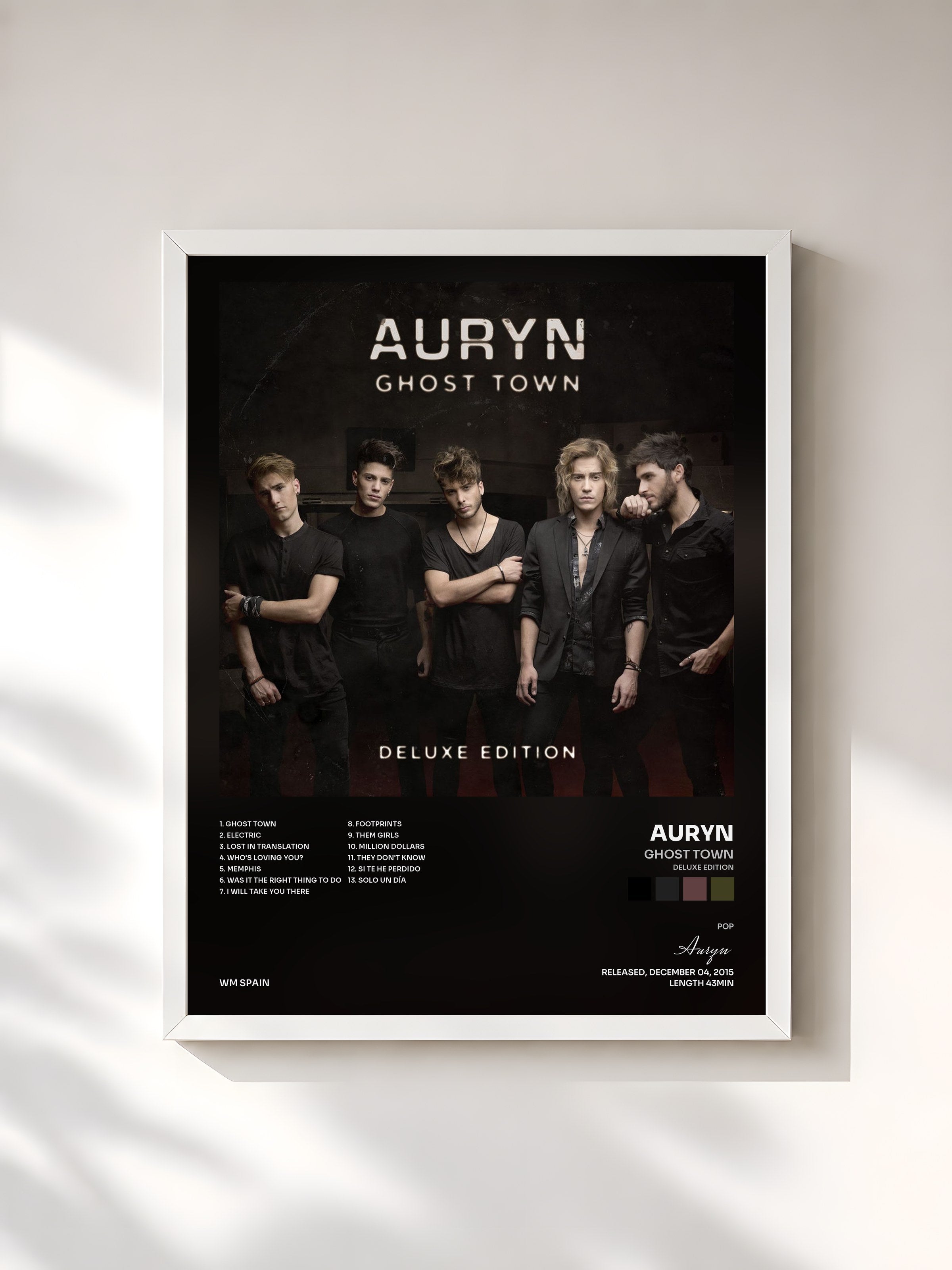#blanc Tableau de l'album Ghost Town (Deluxe Edition) de Auryn, cadre blanc, imprimé et encadré en France