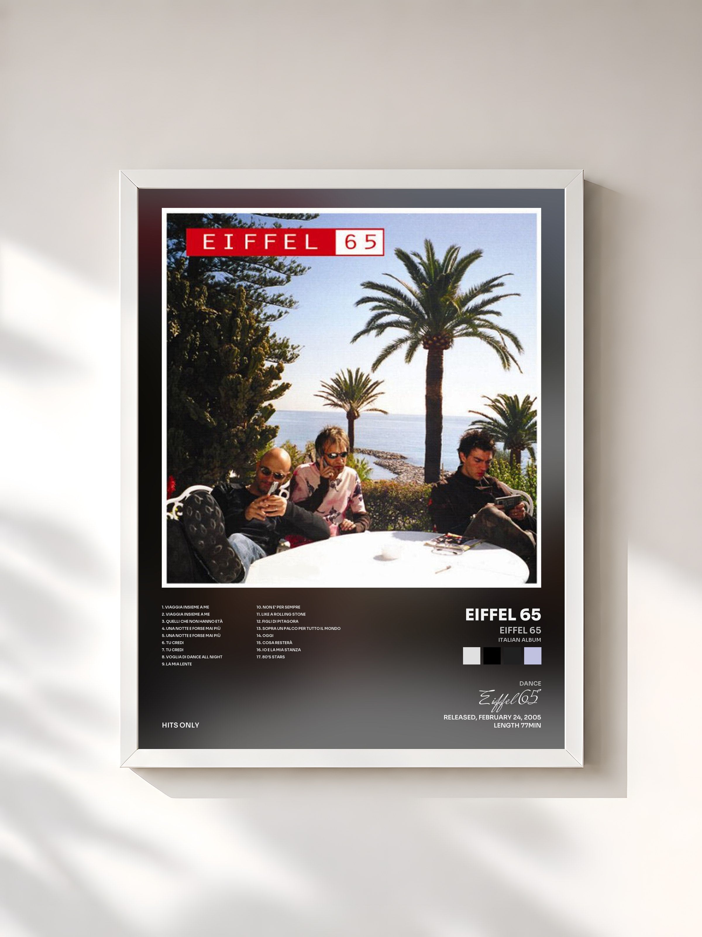 #blanc Tableau de l'album Eiffel 65 (Italian Album) de Eiffel 65, cadre blanc, imprimé et encadré en France