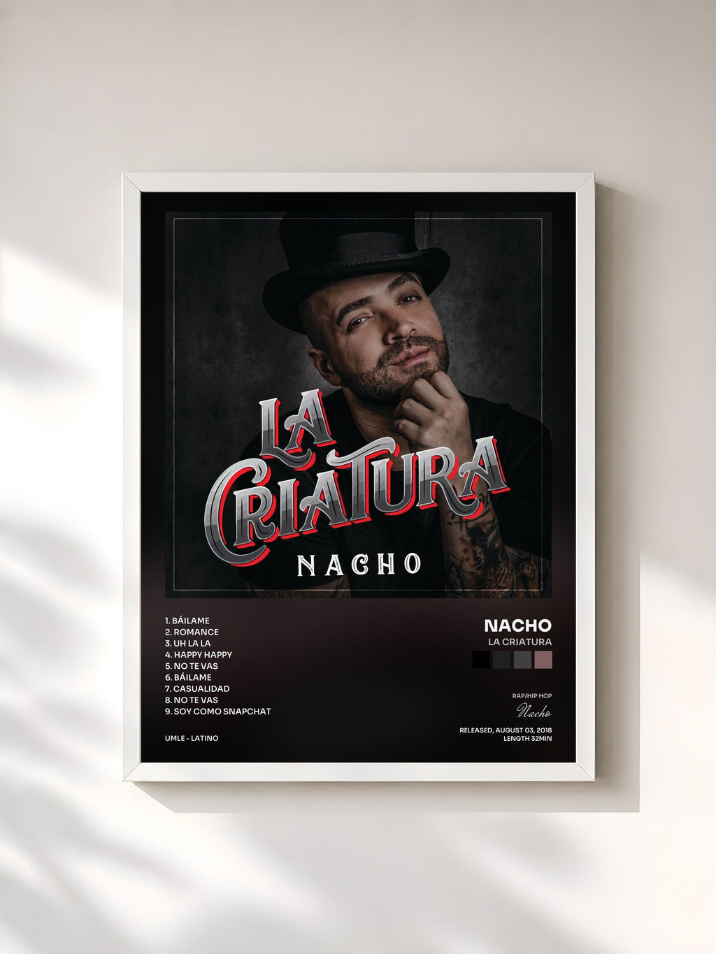 #blanc La Criatura by Nacho as a framed art print, white frame, printed and framed in France