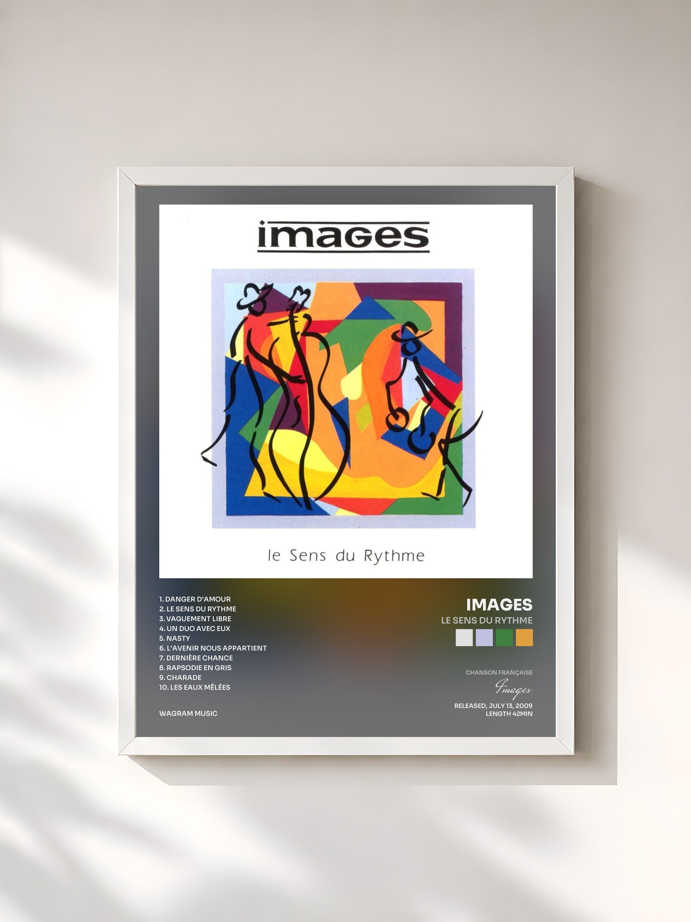 #blanc Tableau de l'album Le sens du rythme de Images, cadre blanc, imprimé et encadré en France