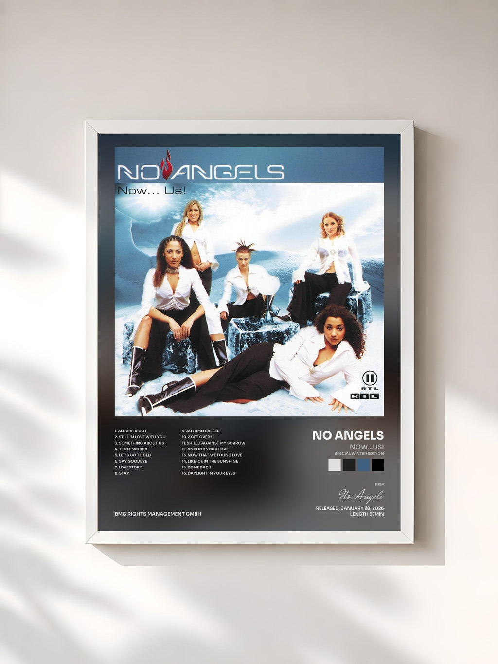 #blanc Now...US! (Special Winter Edition) by No Angels as a framed art print, white frame, printed and framed in France