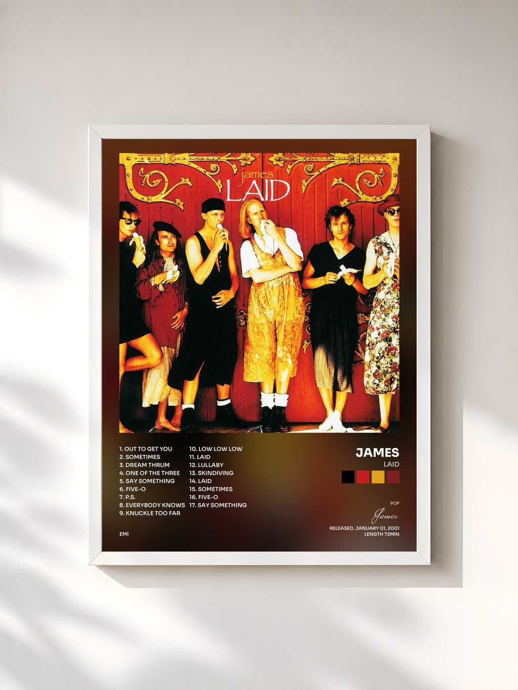 #blanc Laid by James as a framed art print, white frame, printed and framed in France