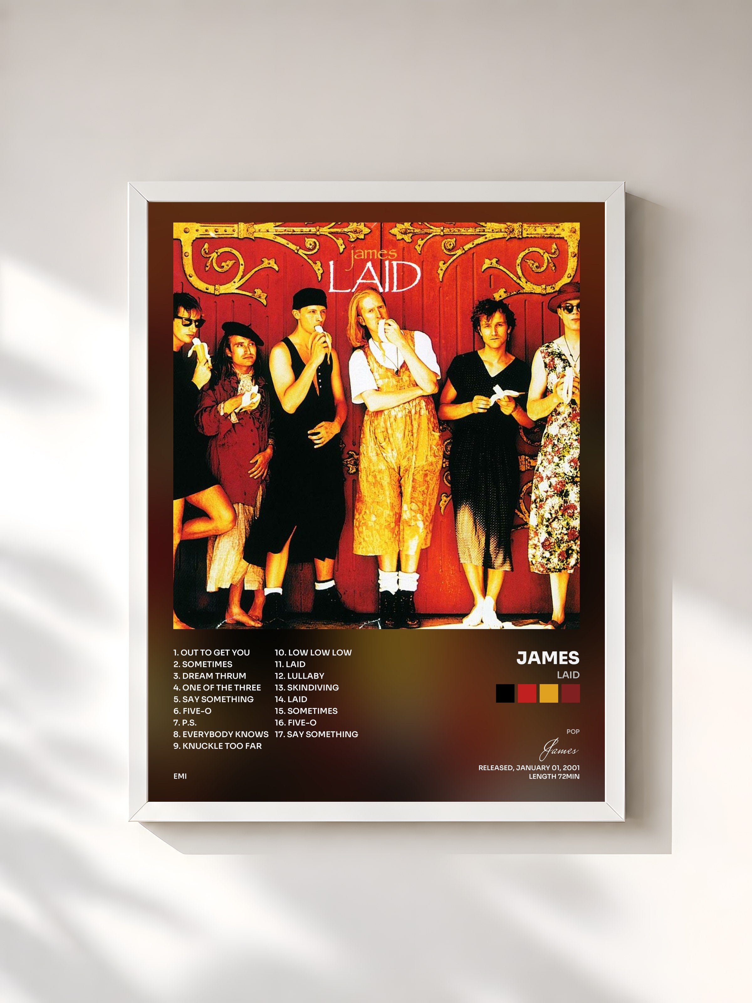 #blanc Tableau de l'album Laid de James, cadre blanc, imprimé et encadré en France