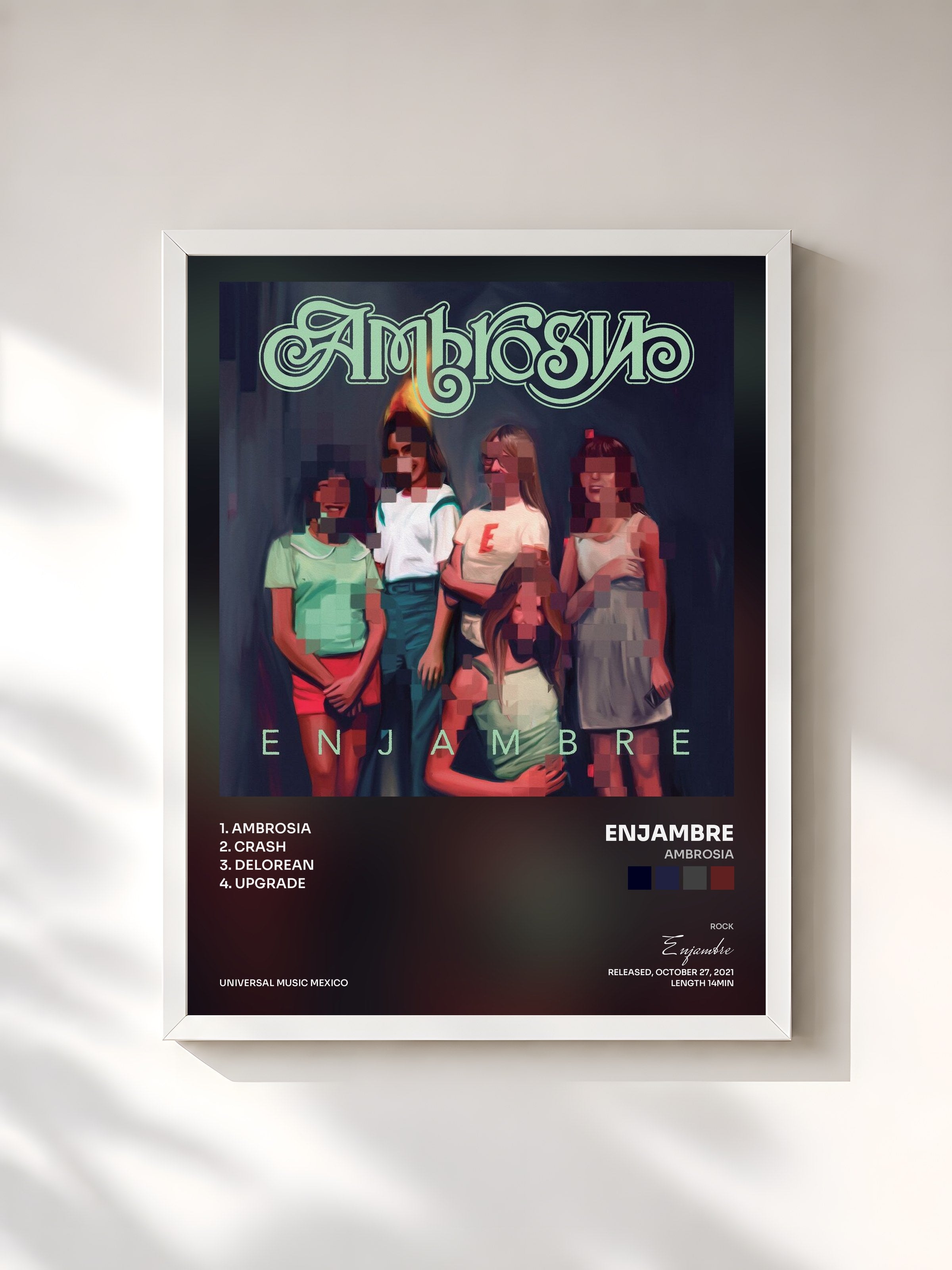 #blanc Tableau de l'album Ambrosia de Enjambre, cadre blanc, imprimé et encadré en France