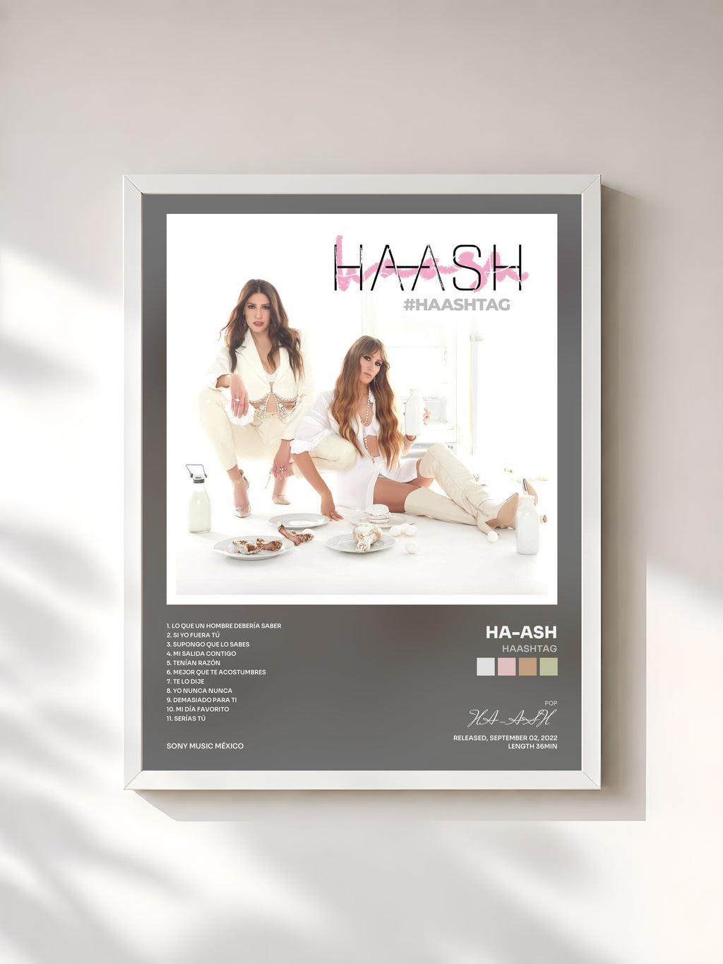 #blanc Haashtag by HA-ASH as a framed art print, white frame, printed and framed in France