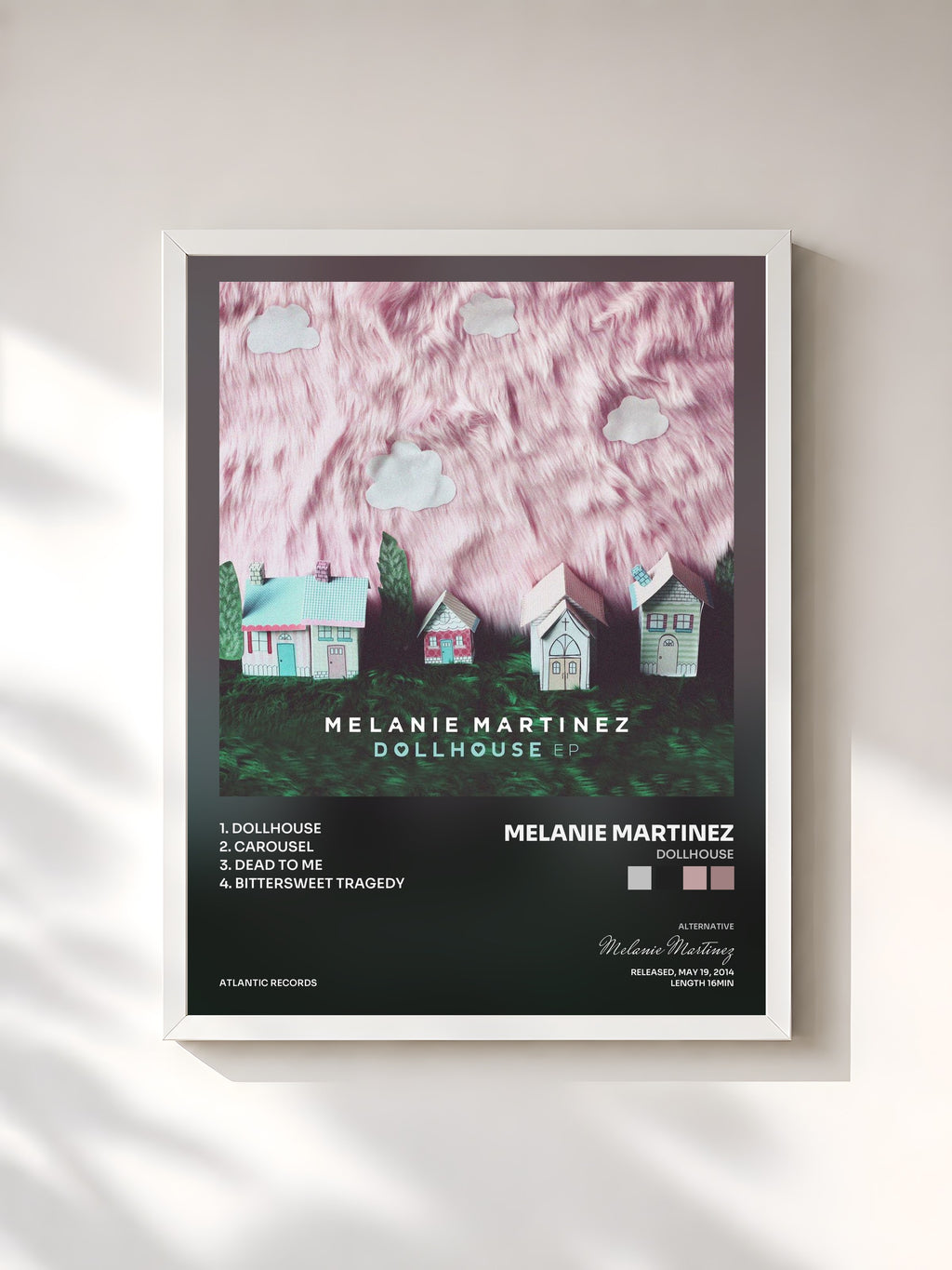 #blanc Tableau de l'album Dollhouse de Melanie Martinez, cadre blanc, imprimé et encadré en France