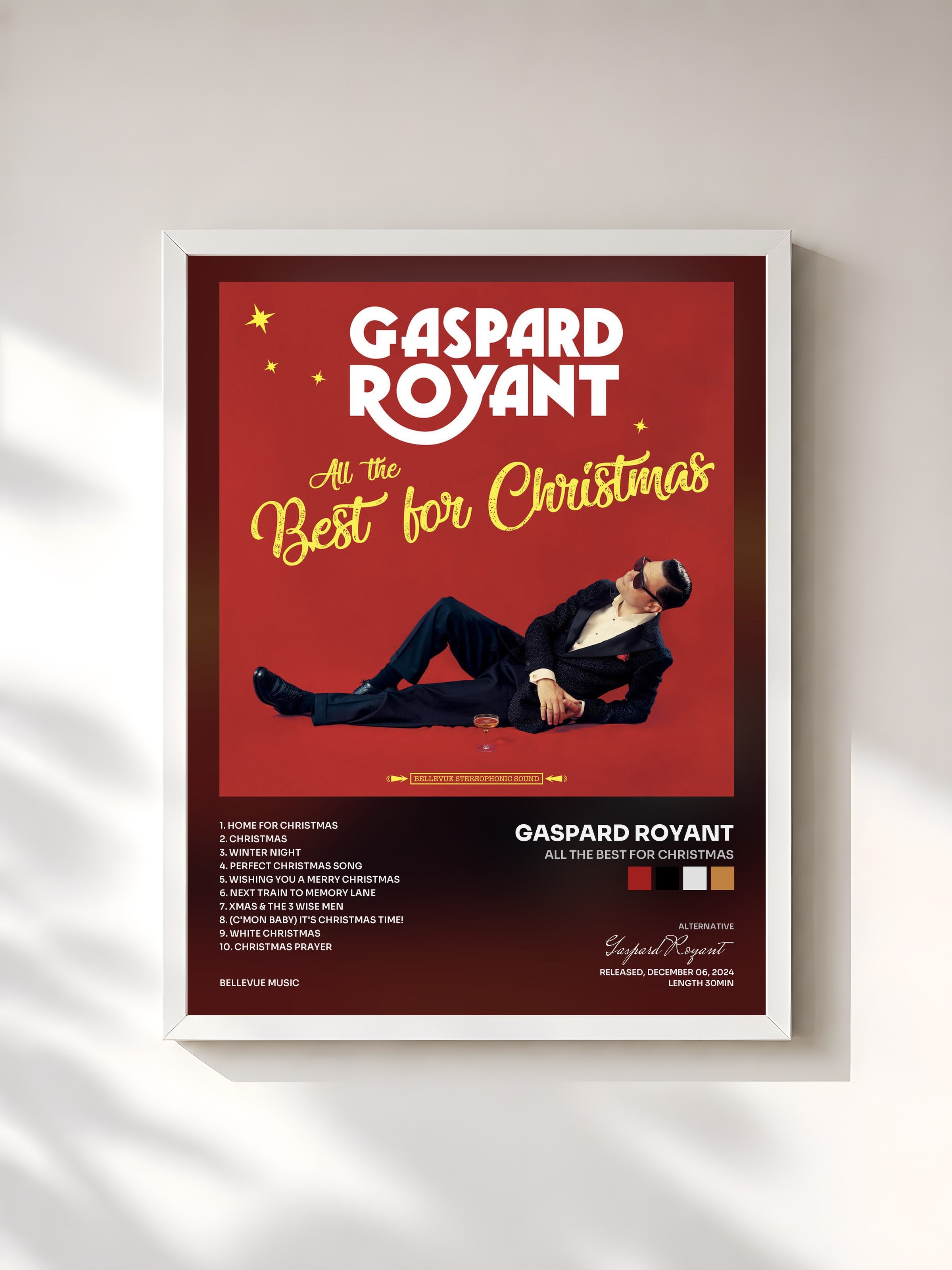 #blanc Tableau de l'album All The Best For Christmas de Gaspard Royant, cadre blanc, imprimé et encadré en France