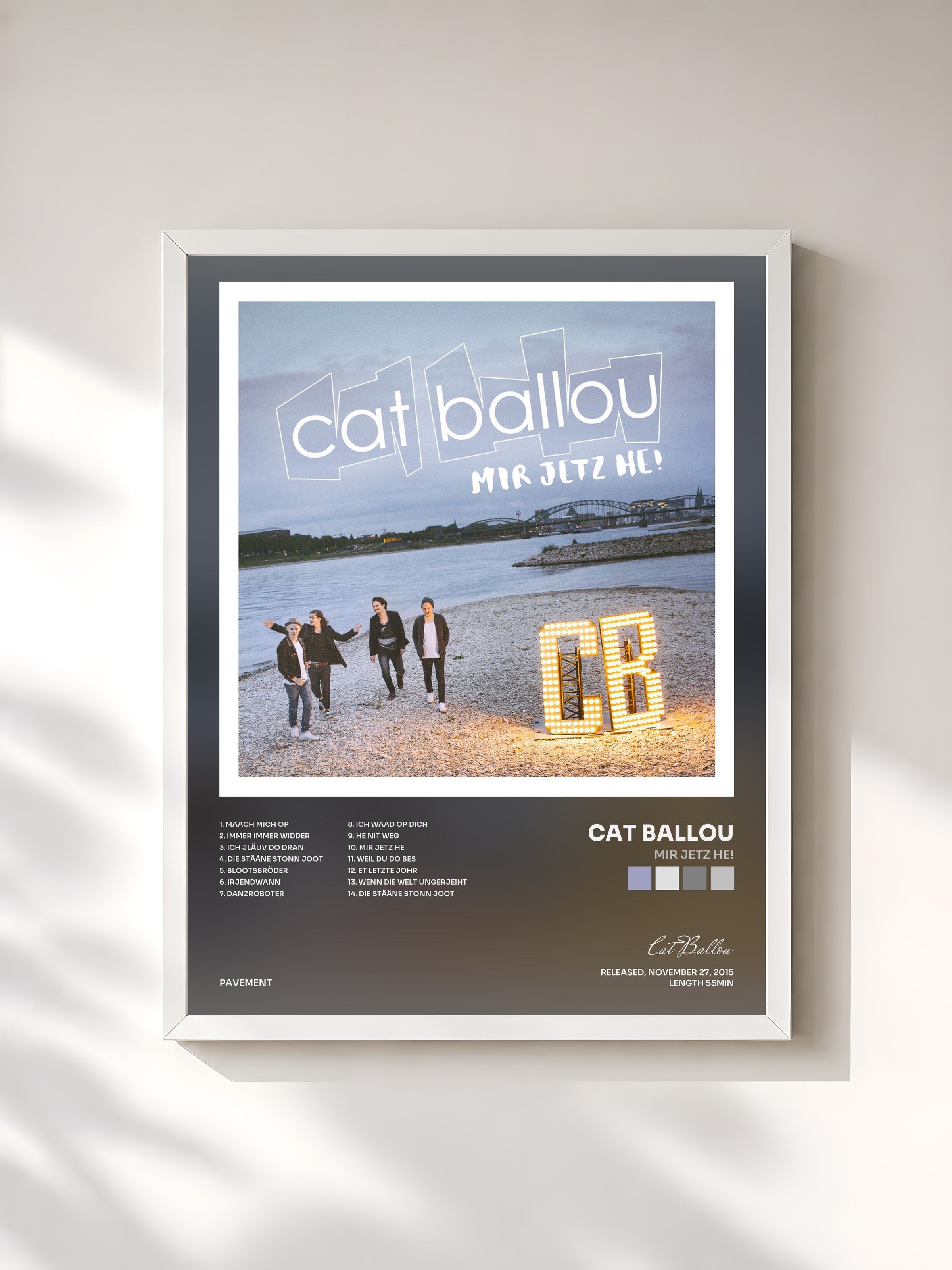 #blanc Tableau de l'album Mir jetz he! de Cat Ballou, cadre blanc, imprimé et encadré en France