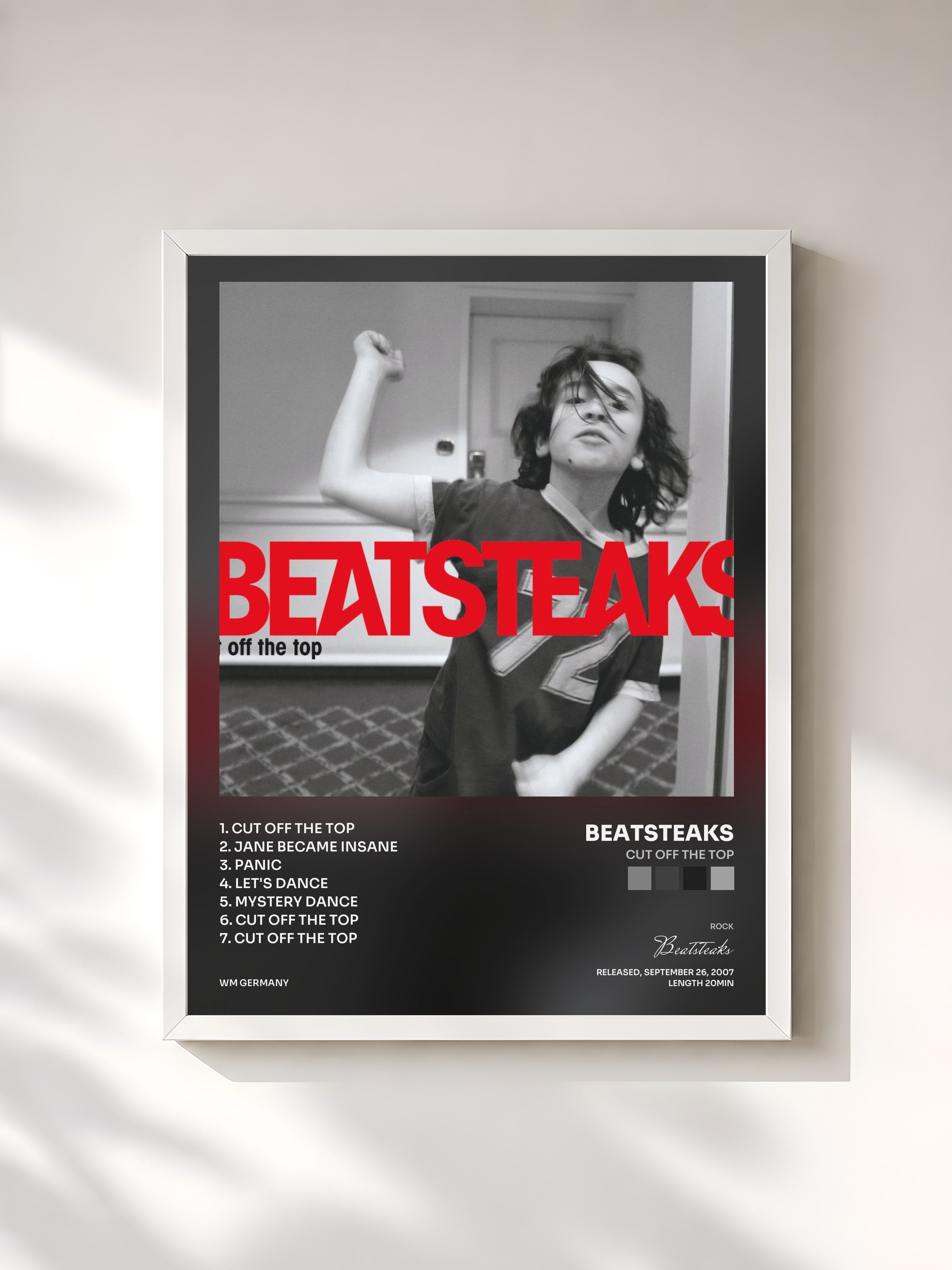 #blanc Tableau de l'album Cut off the Top de Beatsteaks, cadre blanc, imprimé et encadré en France