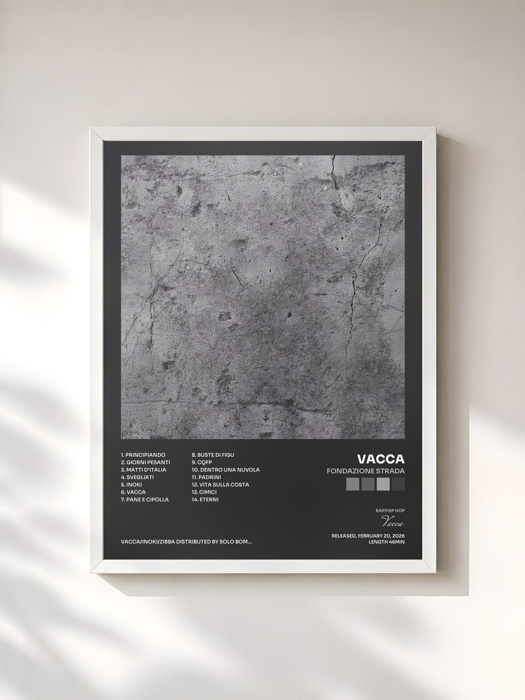 #blanc FONDAZIONE STRADA by Vacca as a framed art print, white frame, printed and framed in France