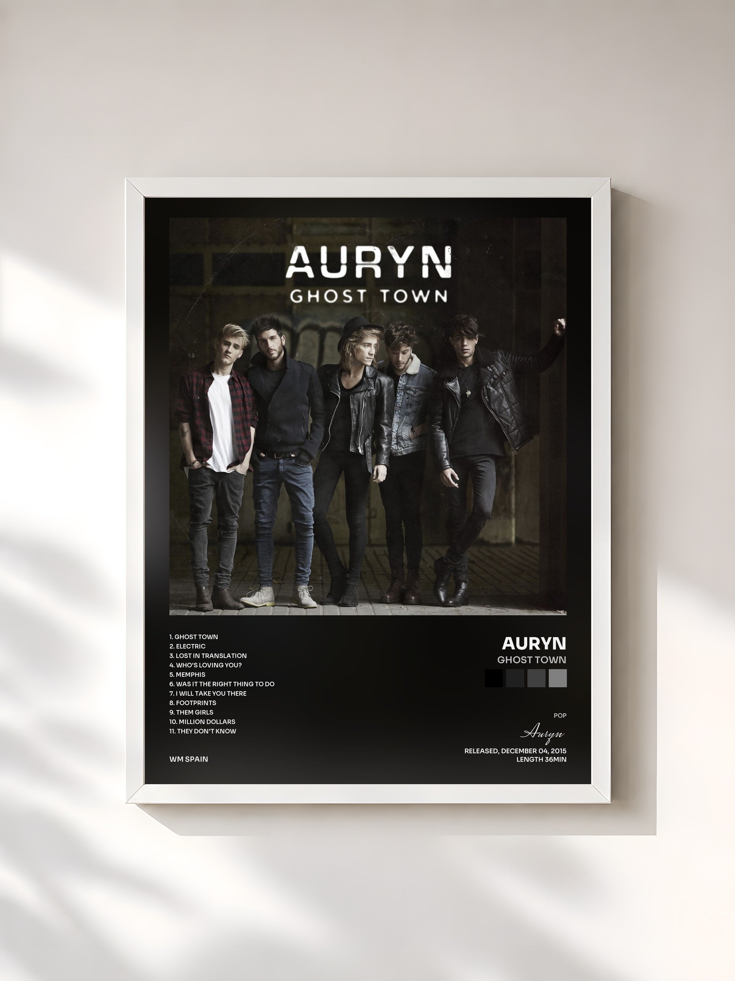 #blanc Tableau de l'album Ghost Town de Auryn, cadre blanc, imprimé et encadré en France