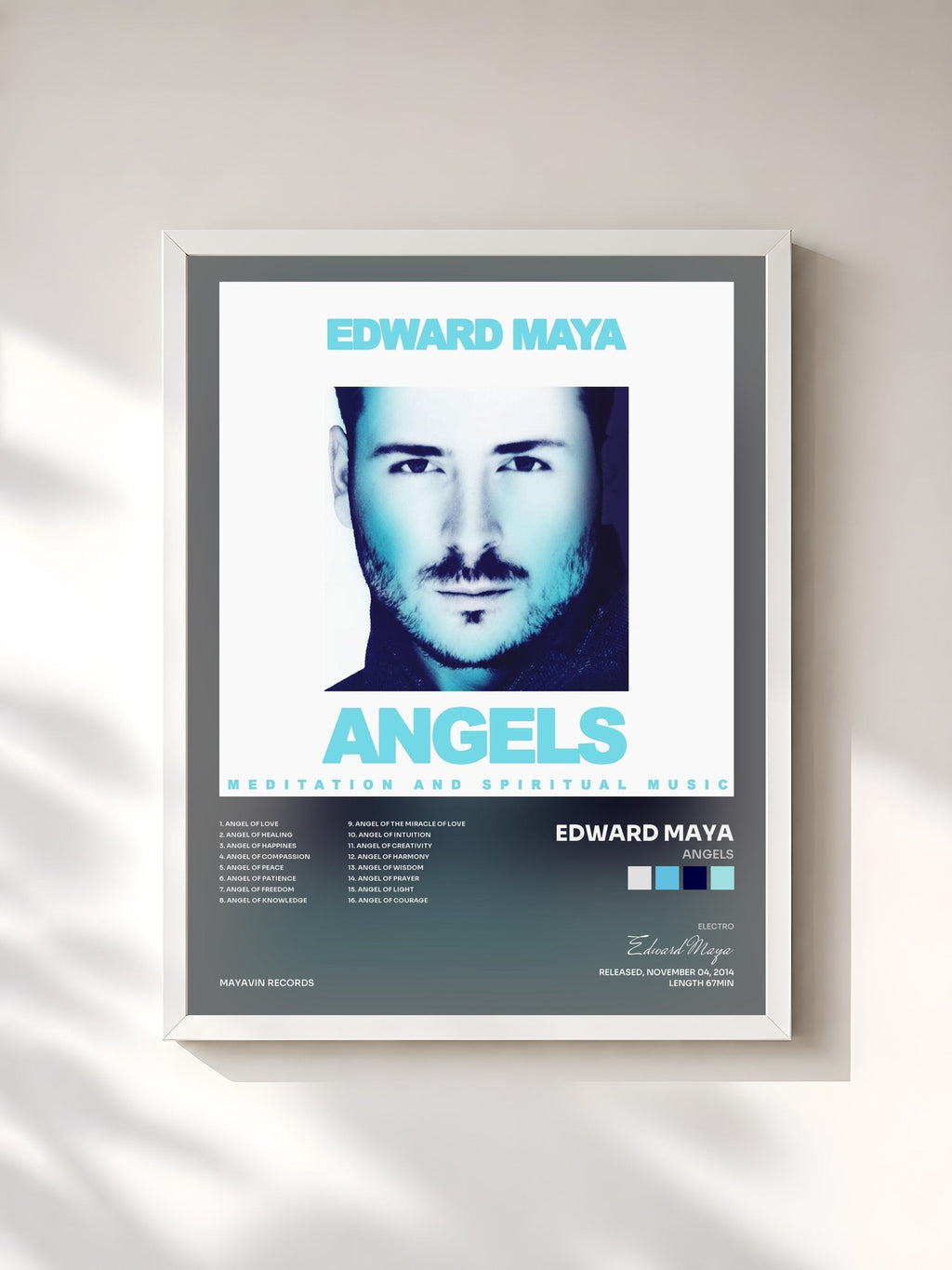 #blanc Tableau de l'album Angels de Edward Maya, cadre blanc, imprimé et encadré en France