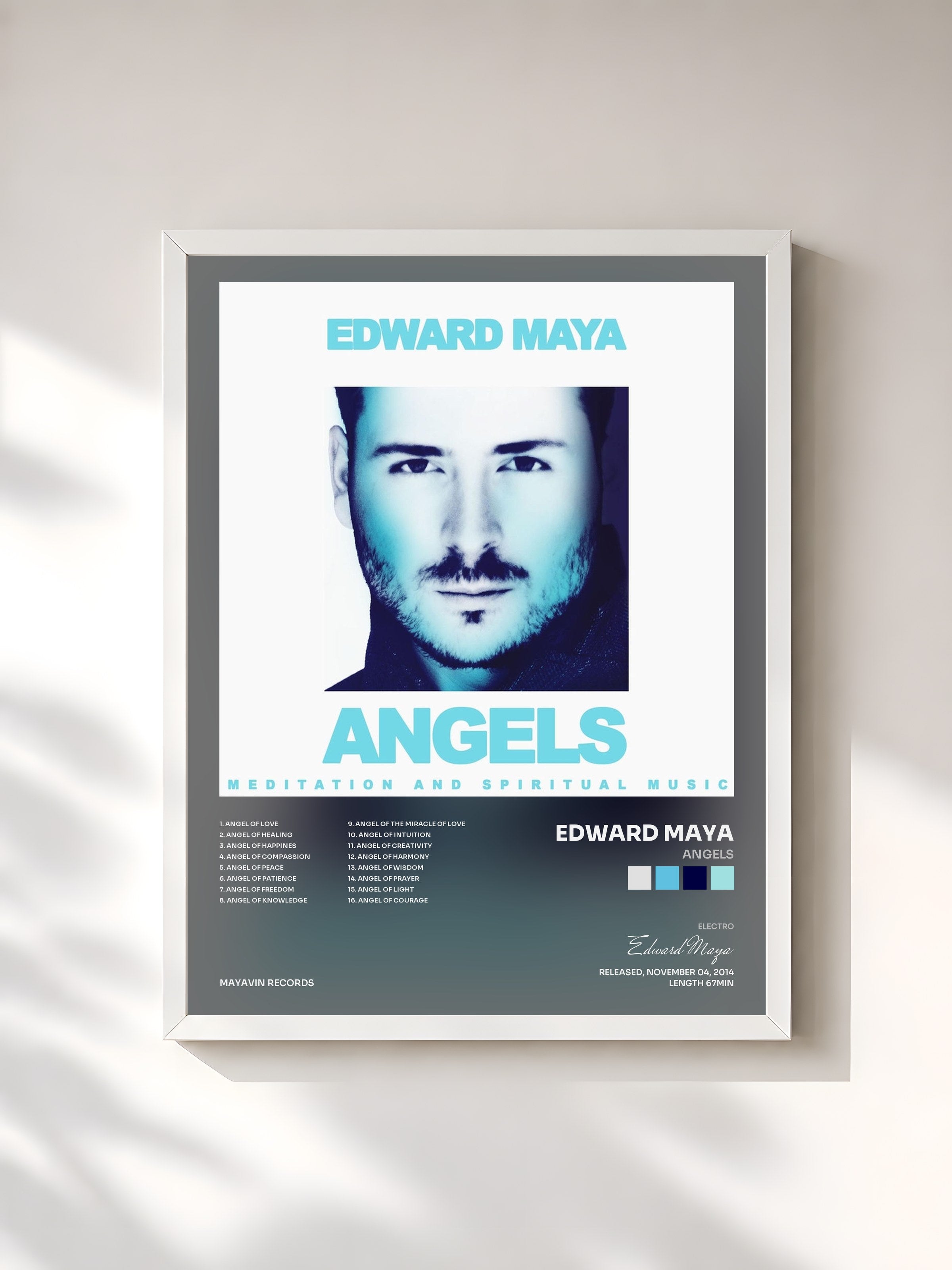 #blanc Tableau de l'album Angels de Edward Maya, cadre blanc, imprimé et encadré en France
