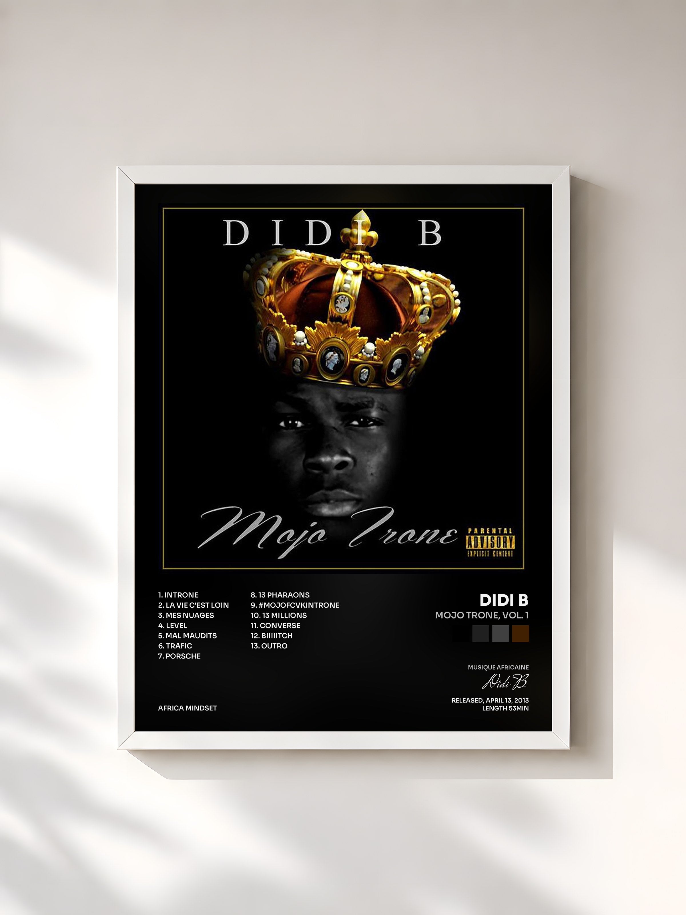 #blanc Tableau de l'album Mojo trone, vol. 1 de Didi B, cadre blanc, imprimé et encadré en France