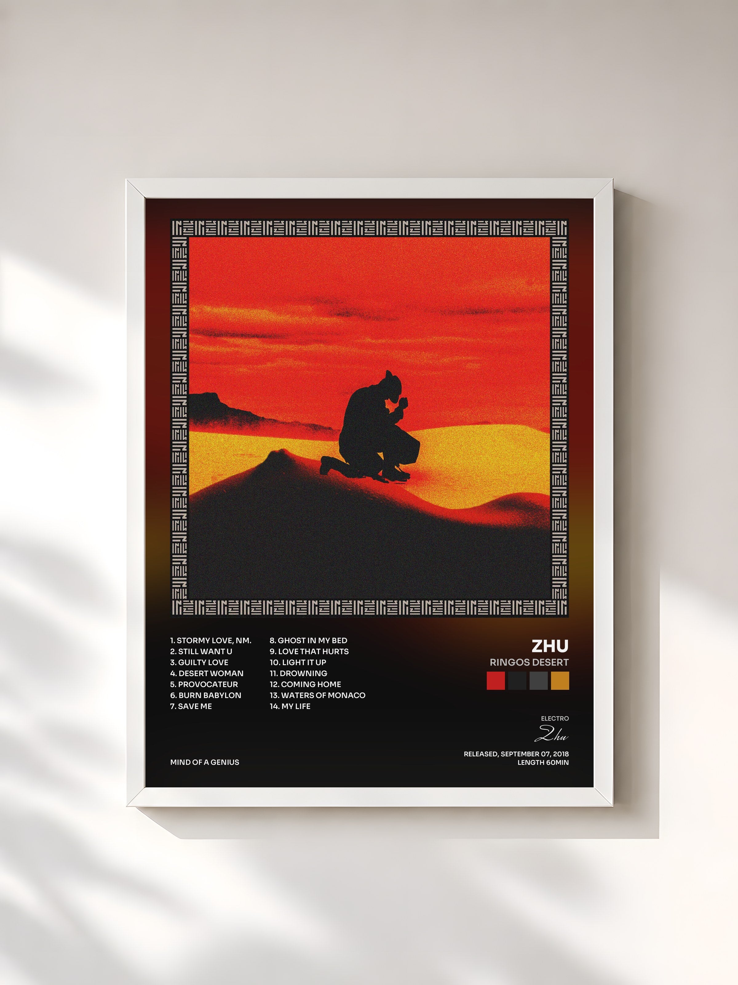 #blanc Tableau de l'album RINGOS DESERT de Zhu, cadre blanc, imprimé et encadré en France