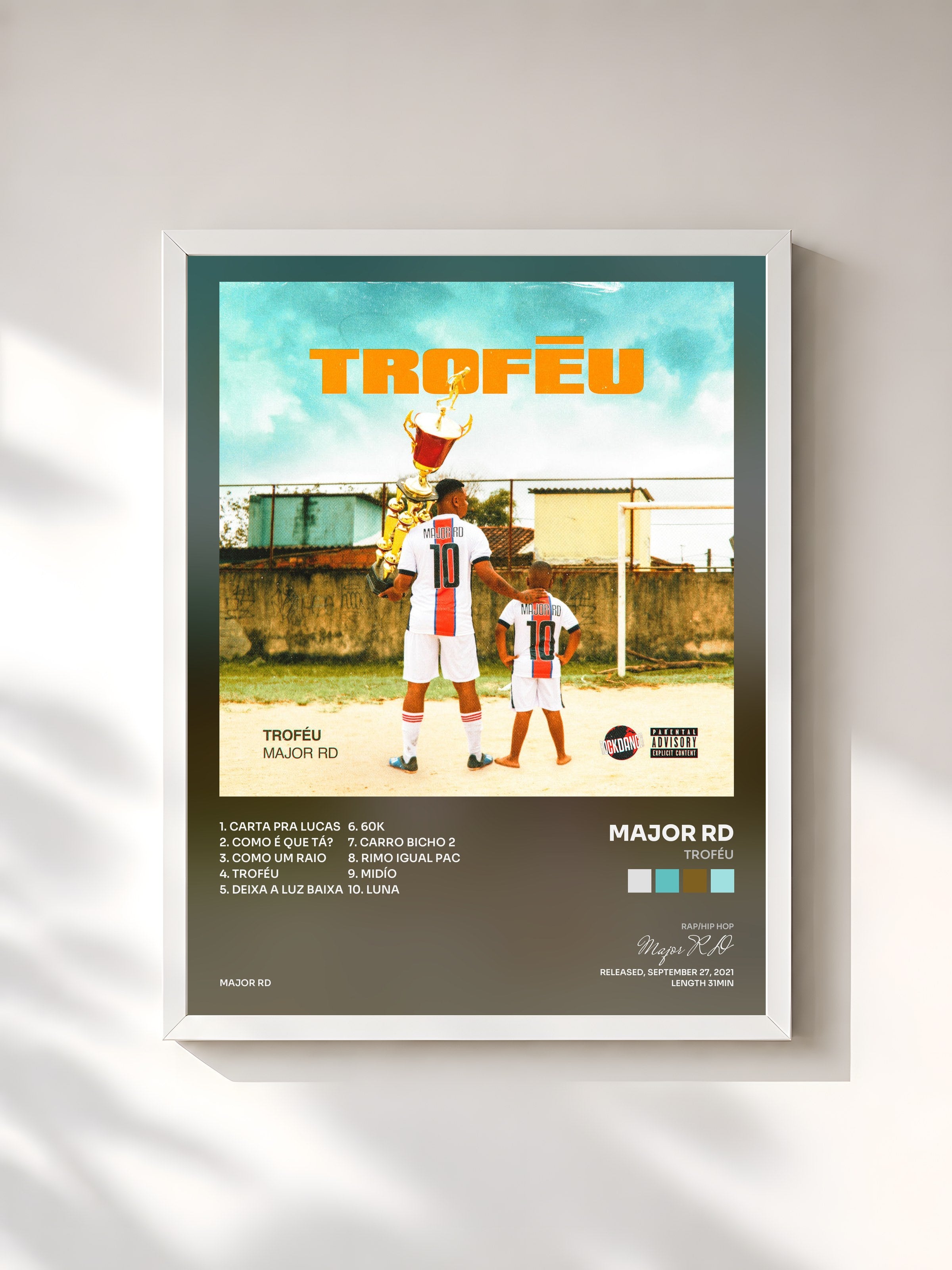 #blanc Tableau de l'album Troféu de Major RD, cadre blanc, imprimé et encadré en France