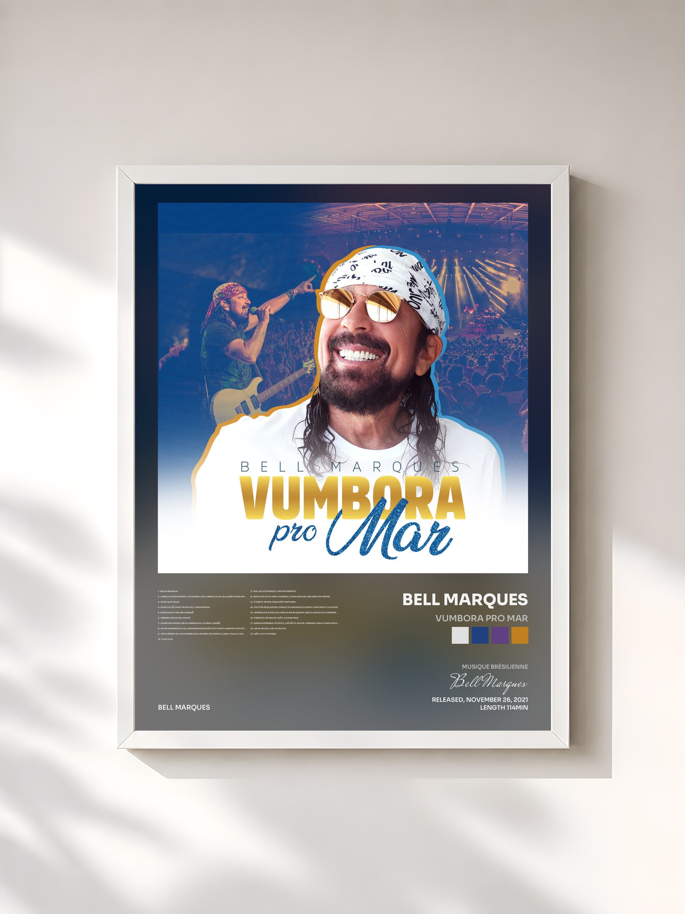 #blanc Tableau de l'album Vumbora pro Mar de Bell Marques, cadre blanc, imprimé et encadré en France