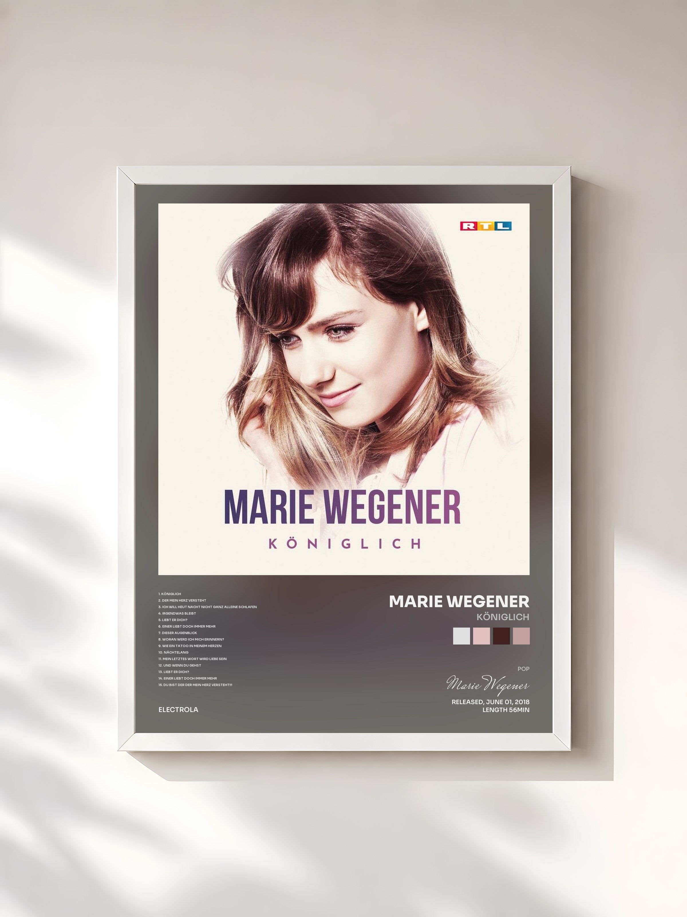#blanc Tableau de l'album Königlich de Marie Wegener, cadre blanc, imprimé et encadré en France