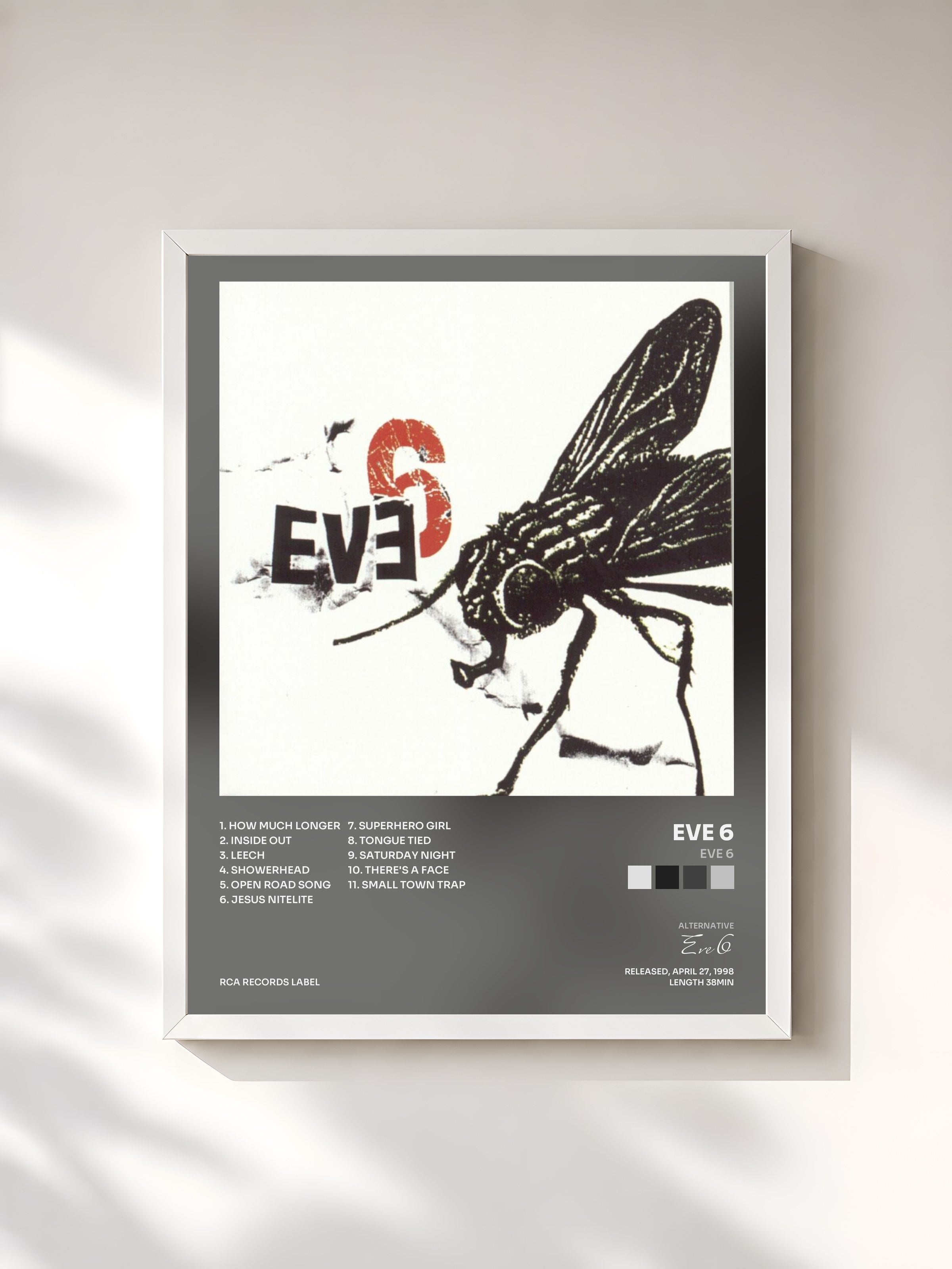 #blanc Tableau de l'album Eve 6 de Eve 6, cadre blanc, imprimé et encadré en France