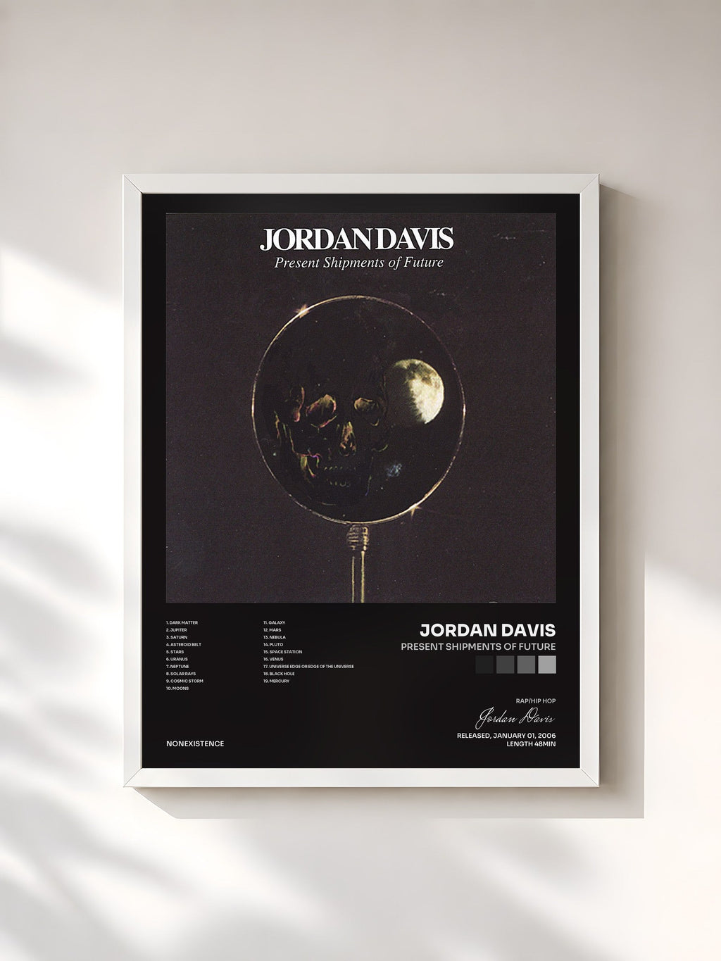 #blanc Present Shipments of Future von Jordan Davis als gerahmter Kunstdruck, weißer Rahmen, gedruckt und gerahmt in Frankreich