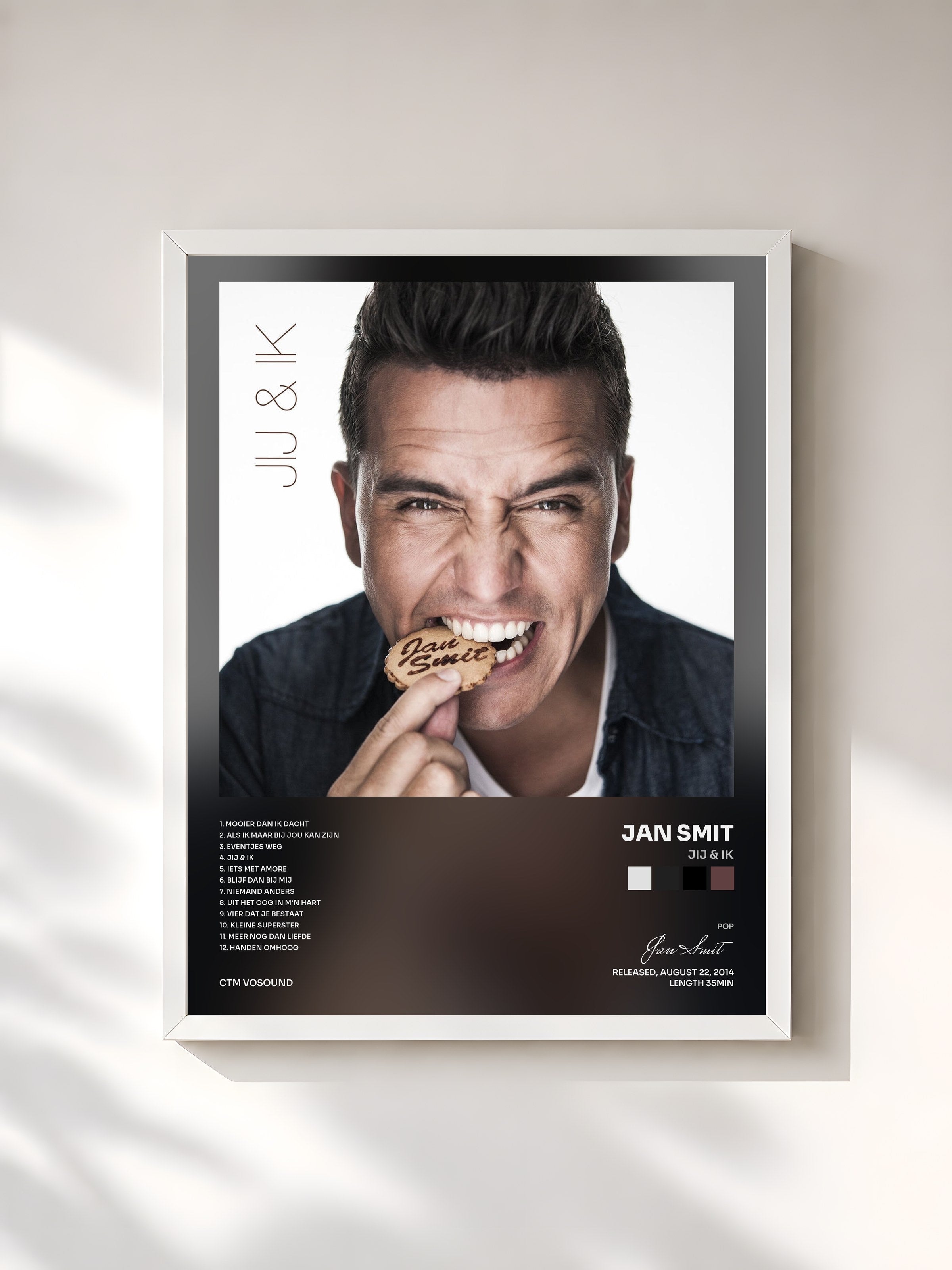 #blanc Tableau de l'album Jij & Ik de Jan Smit, cadre blanc, imprimé et encadré en France