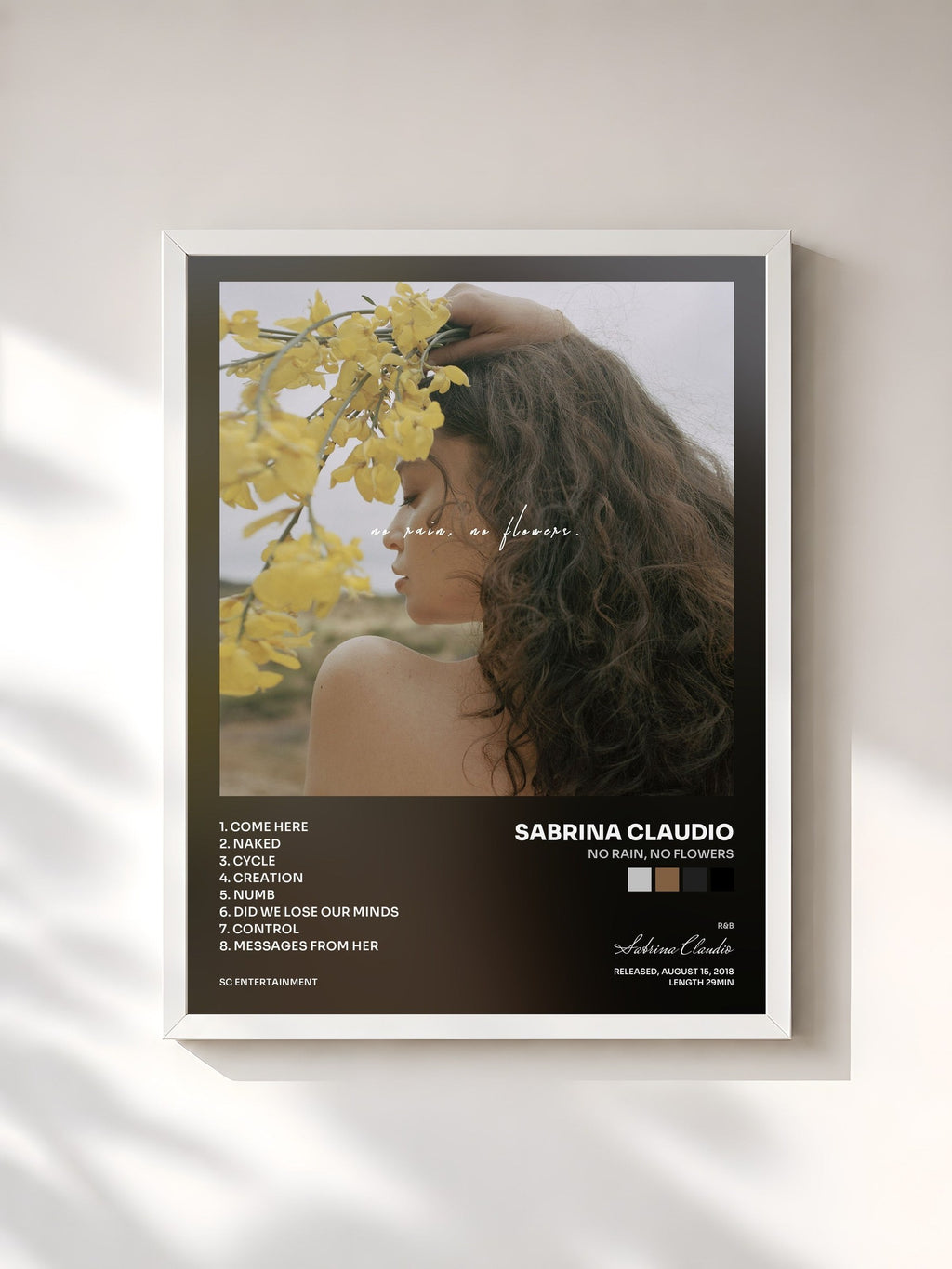 #blanc No Rain, No Flowers di Sabrina Claudio in stampa incorniciata, cornice bianca, stampata e incorniciata in Francia