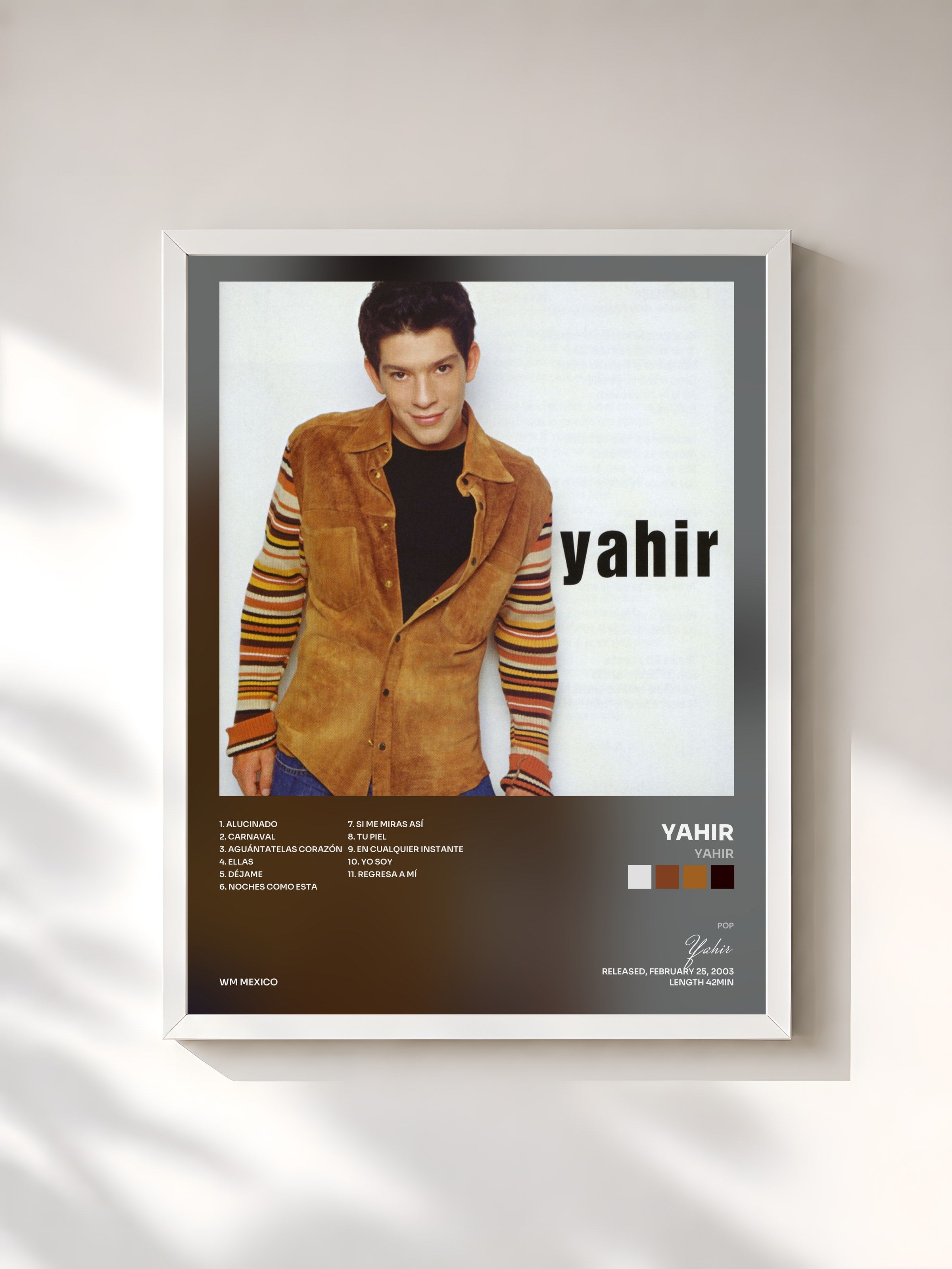 #blanc Tableau de l'album Yahir de Yahir, cadre blanc, imprimé et encadré en France