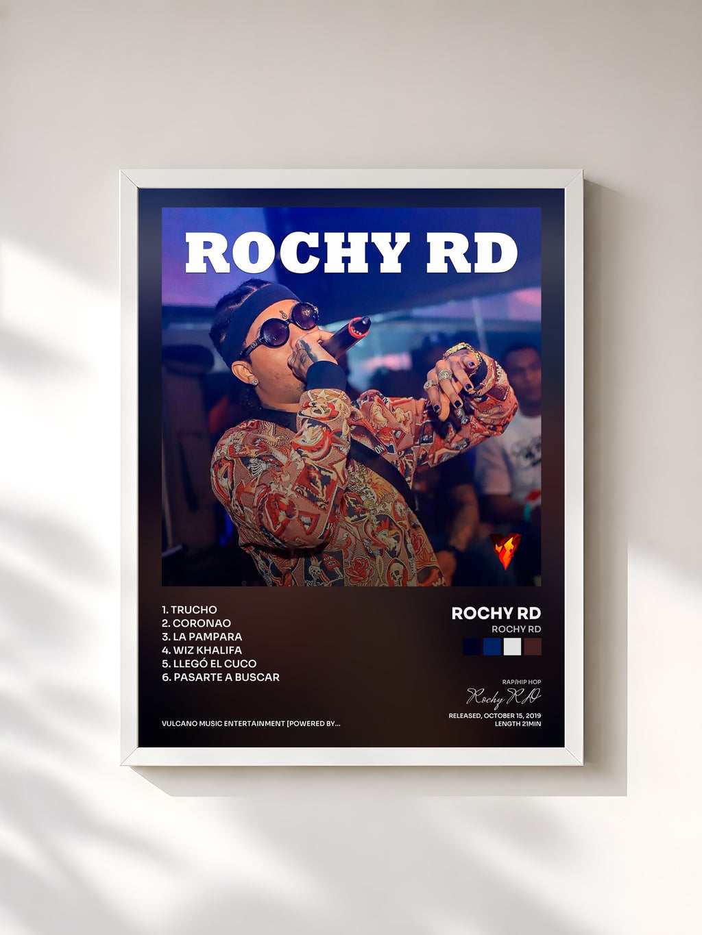 #blanc Rochy Rd by Rochy RD as a framed art print, white frame, printed and framed in France