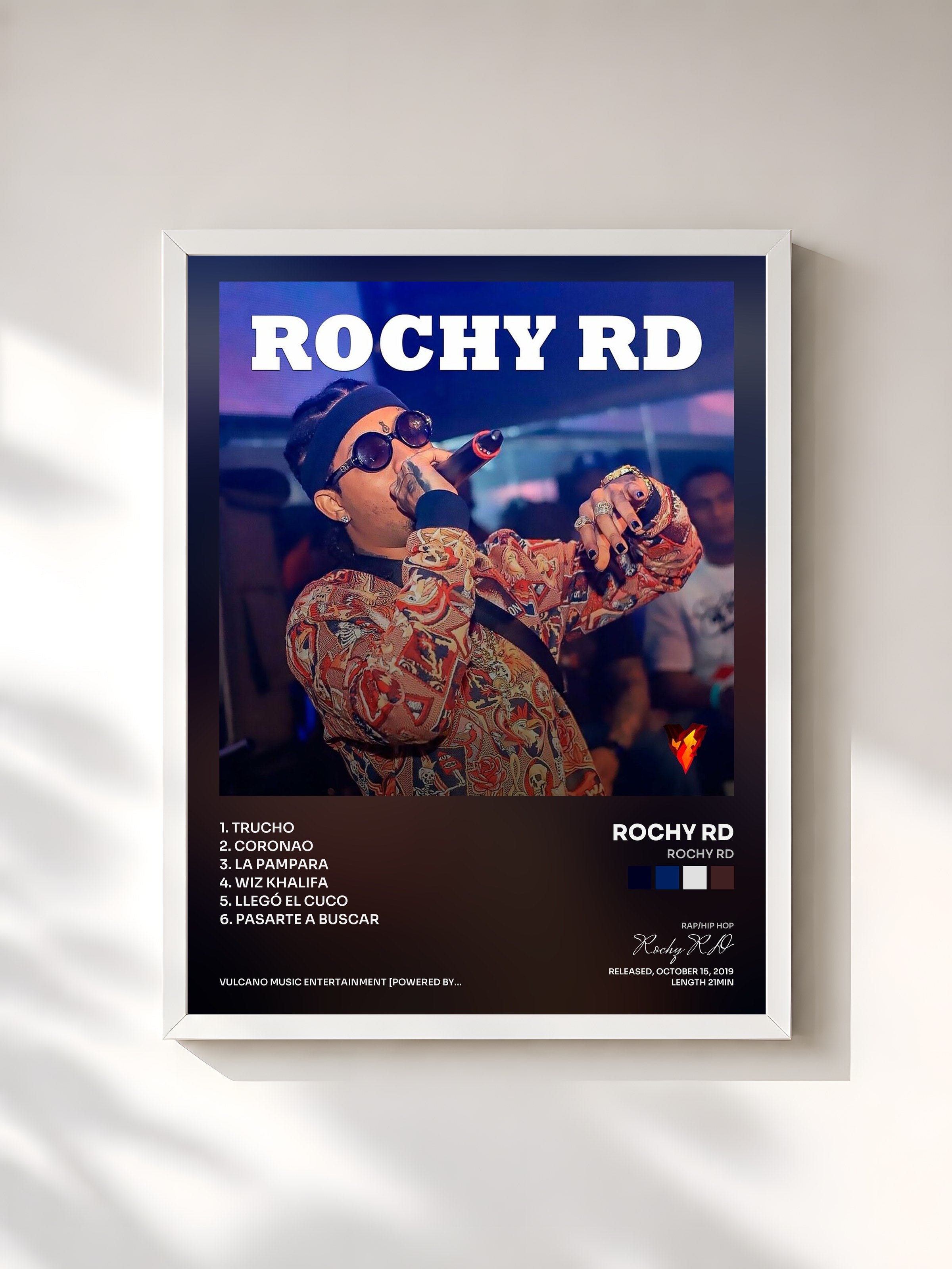 #blanc Tableau de l'album Rochy Rd de Rochy RD, cadre blanc, imprimé et encadré en France