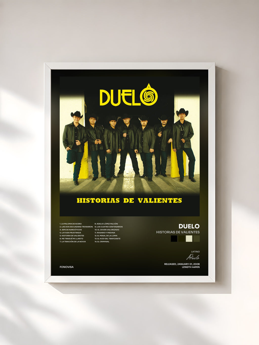 #blanc Tableau de l'album Historias De Valientes de Duelo, cadre blanc, imprimé et encadré en France