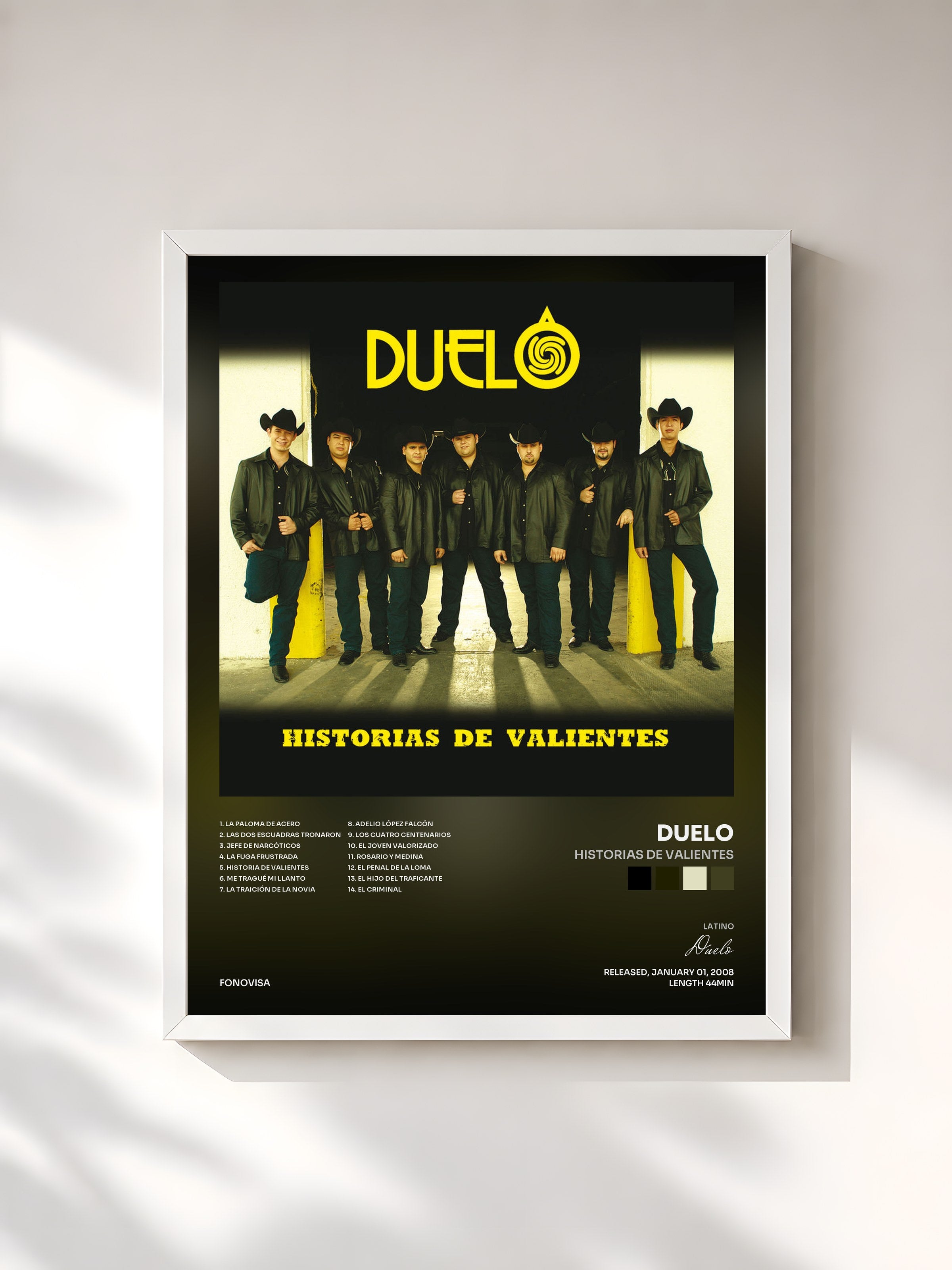 #blanc Tableau de l'album Historias De Valientes de Duelo, cadre blanc, imprimé et encadré en France