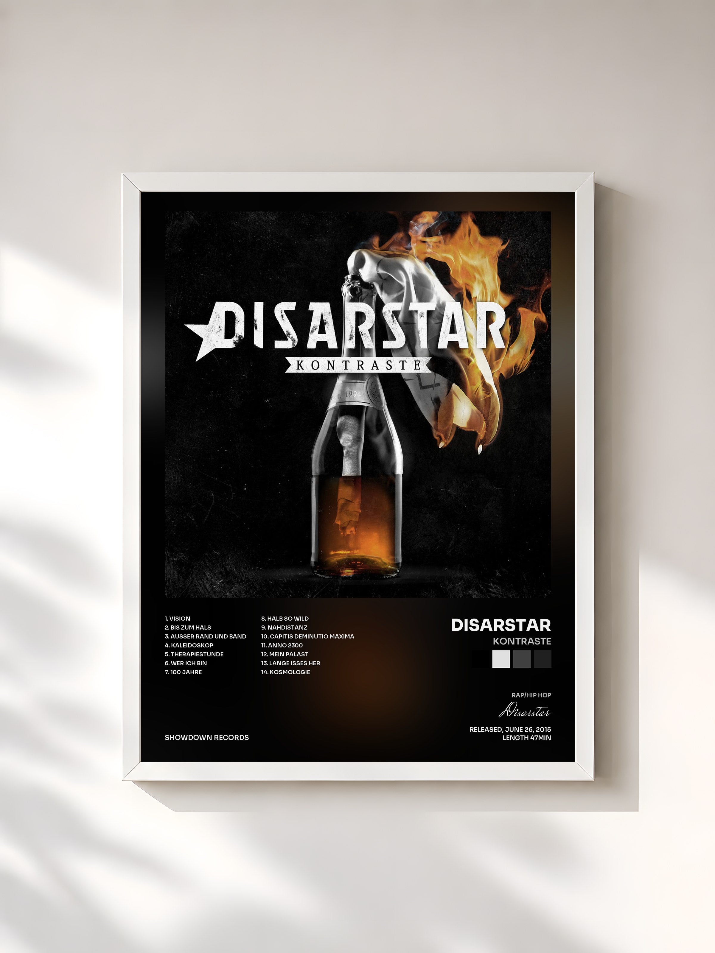 #blanc Tableau de l'album Kontraste de Disarstar, cadre blanc, imprimé et encadré en France