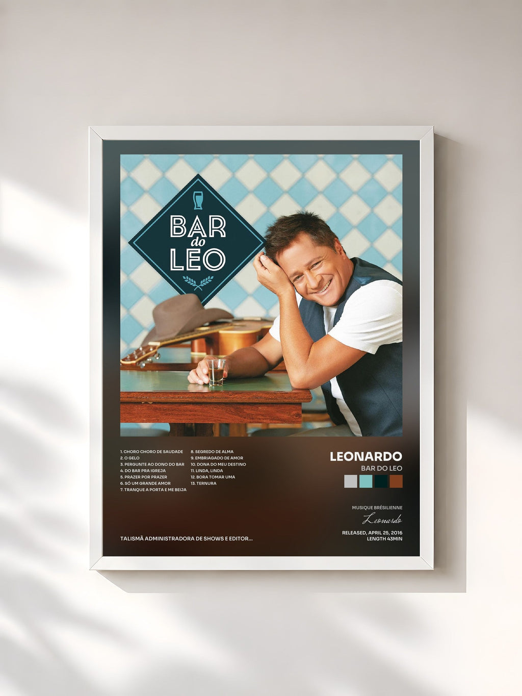 #blanc Bar do Leo von Leonardo als gerahmter Kunstdruck, weißer Rahmen, gedruckt und gerahmt in Frankreich